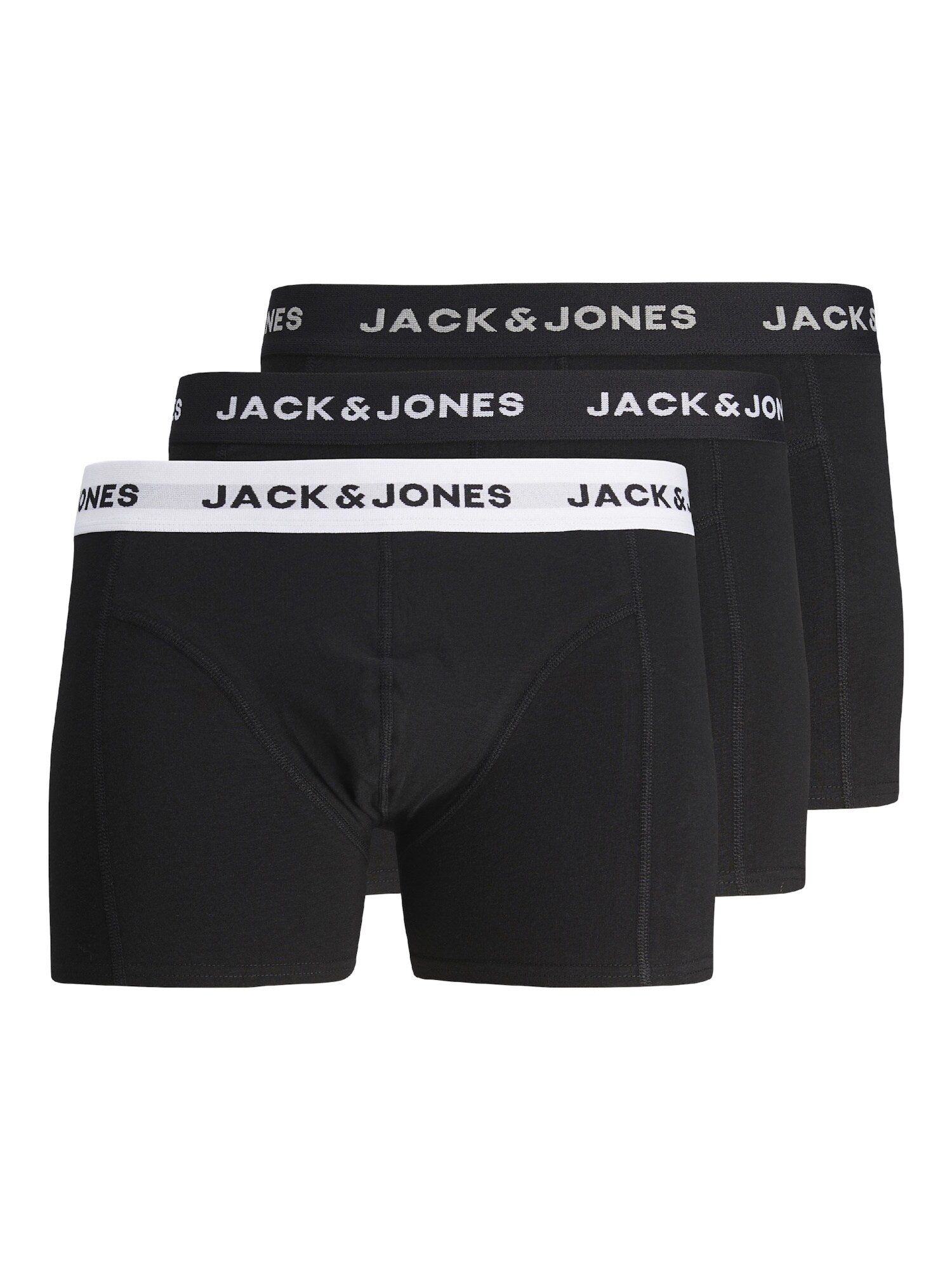 JACK & JONES Boxerky 'JACSolid'  čierna / biela