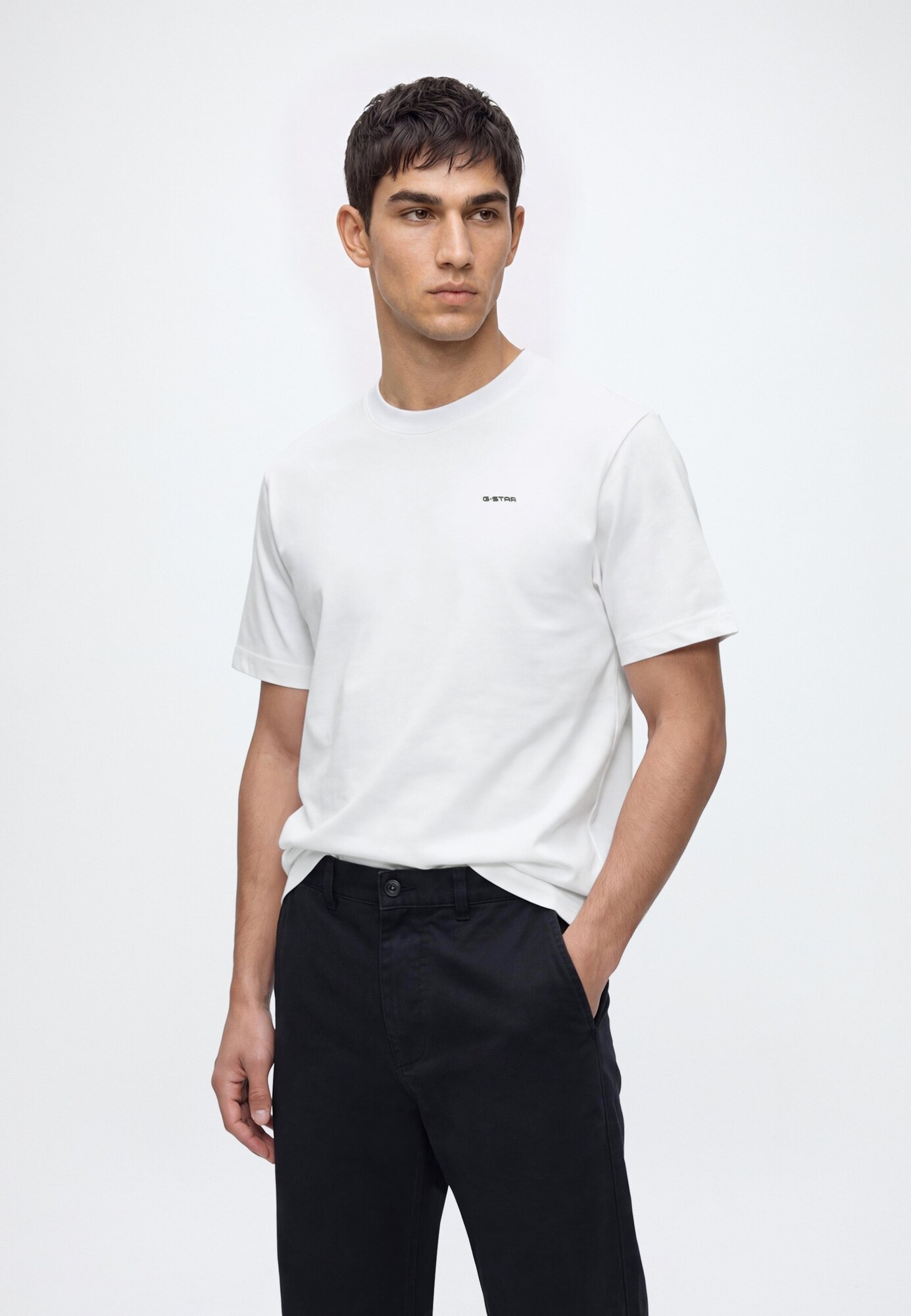 G-STAR Camiseta 'Digital' gris / rojo anaranjado / negro / blanco – imagen 3