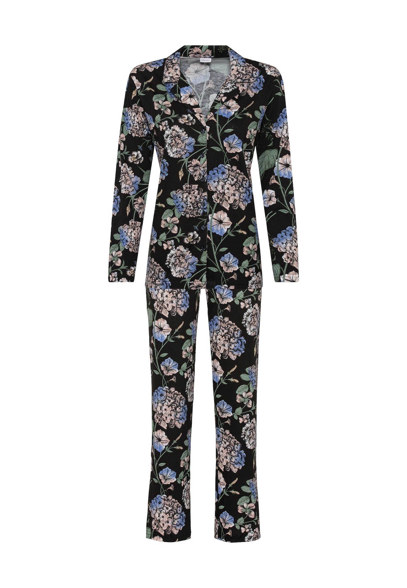 LASCANA Pijama  albastru / verde jad / roz pastel / negru