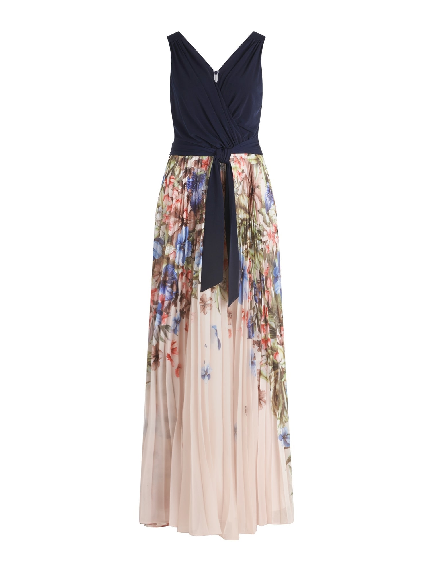 Vera Mont Rochie de seară ecru / albastru deschis / albastru închis / roșu pepene