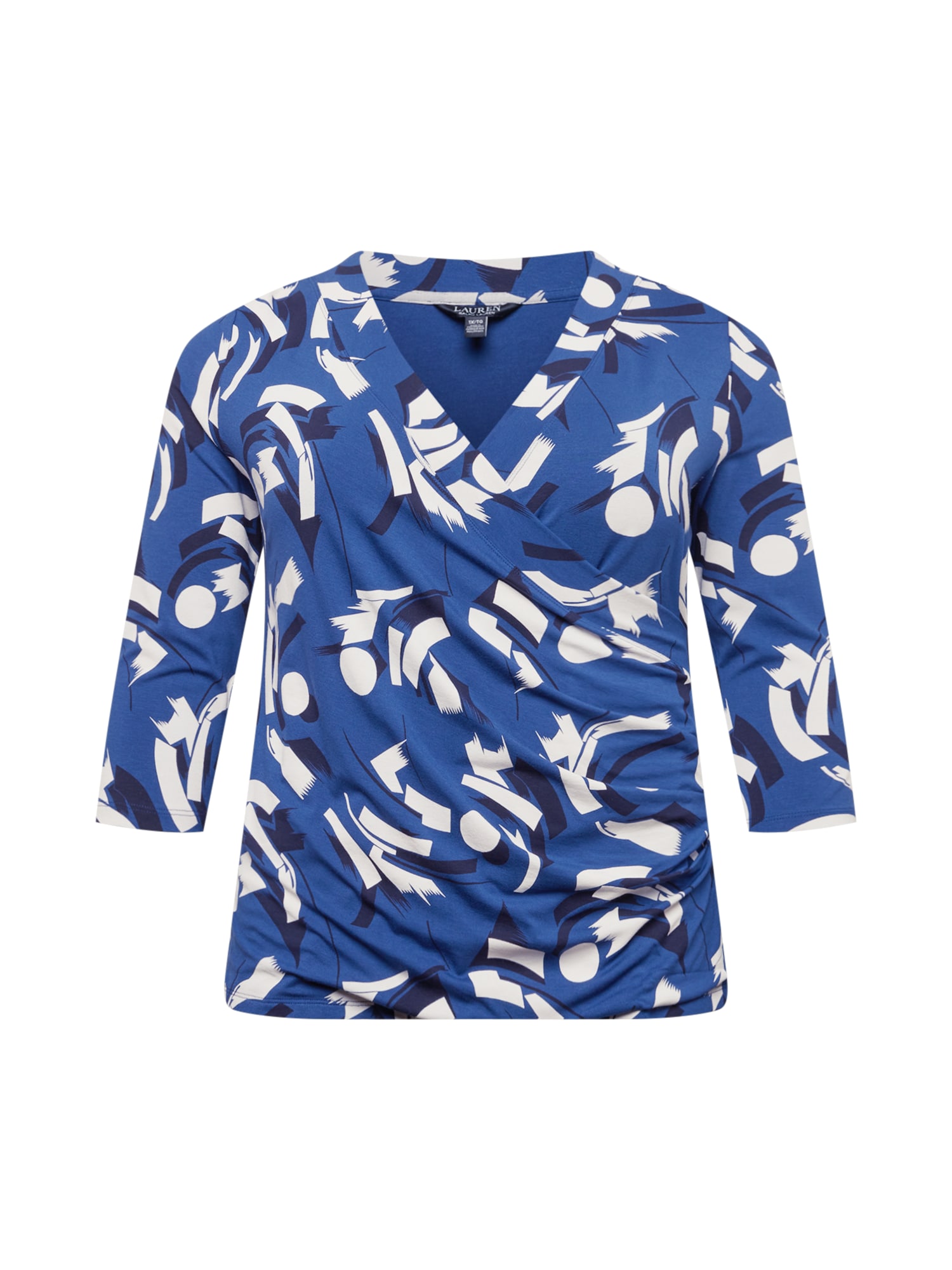 Lauren Ralph Lauren Plus Marškinėliai 'ALAYJA' kremo / tamsiai mėlyna / nakties mėlyna