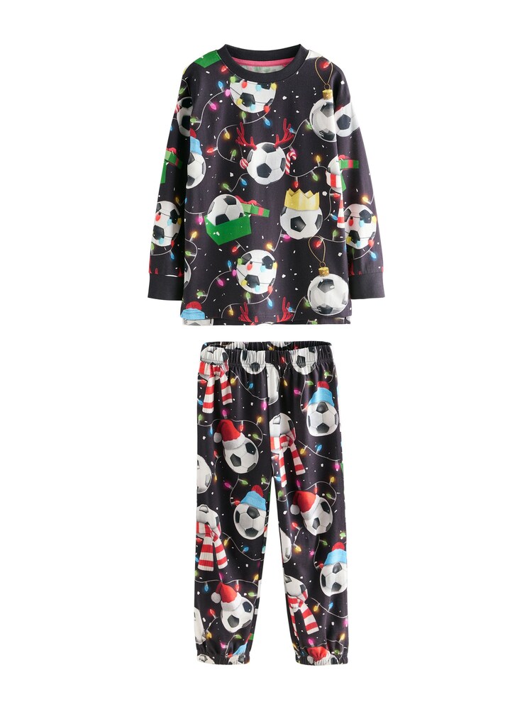 Next Schlafanzug 'Weihnachtlicher Single' Jungen Größe 164 gelb / schwarz / weiß