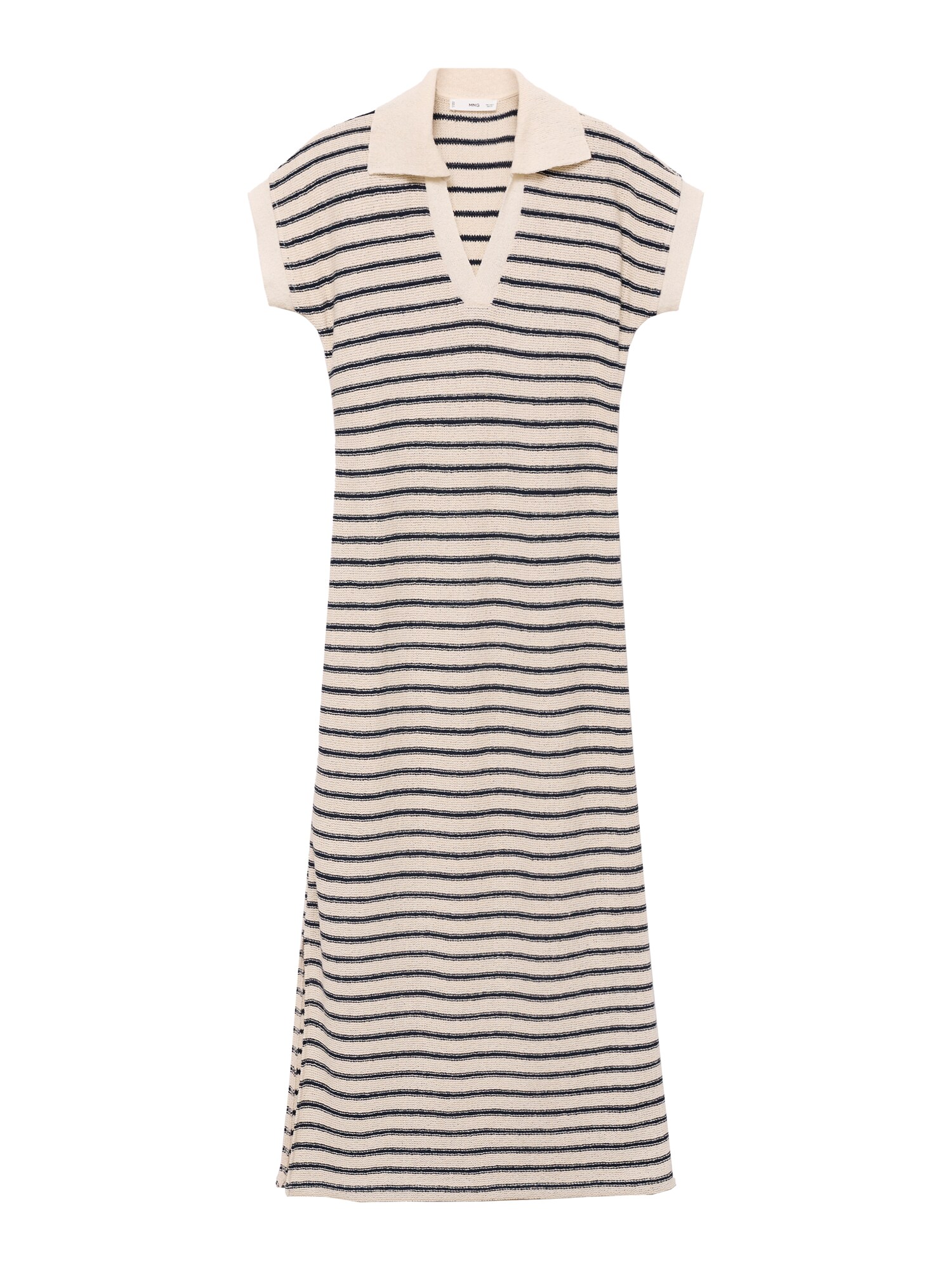 MANGO Rochie tricotat Tunis  ecru / bleumarin