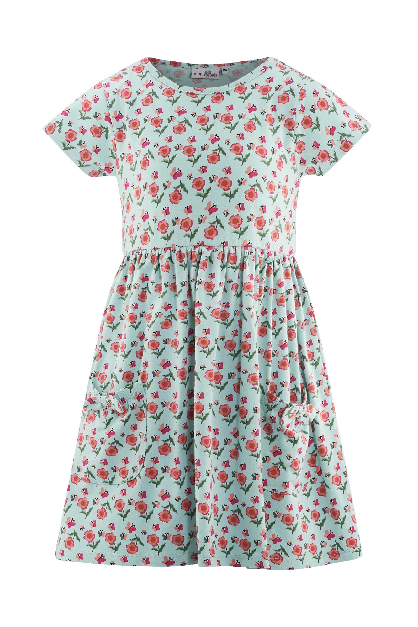 happy girls Rochie  azuriu / verde pin / magenta / roz pal