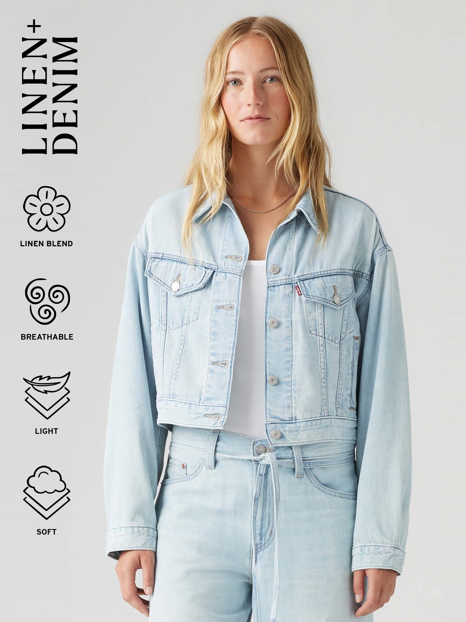 LEVI'S ® Átmeneti dzseki 'SHRUNKEN 90S TRUCKER REMEMBER IN LINEN DENIM'  kék farmer termék 2. képe