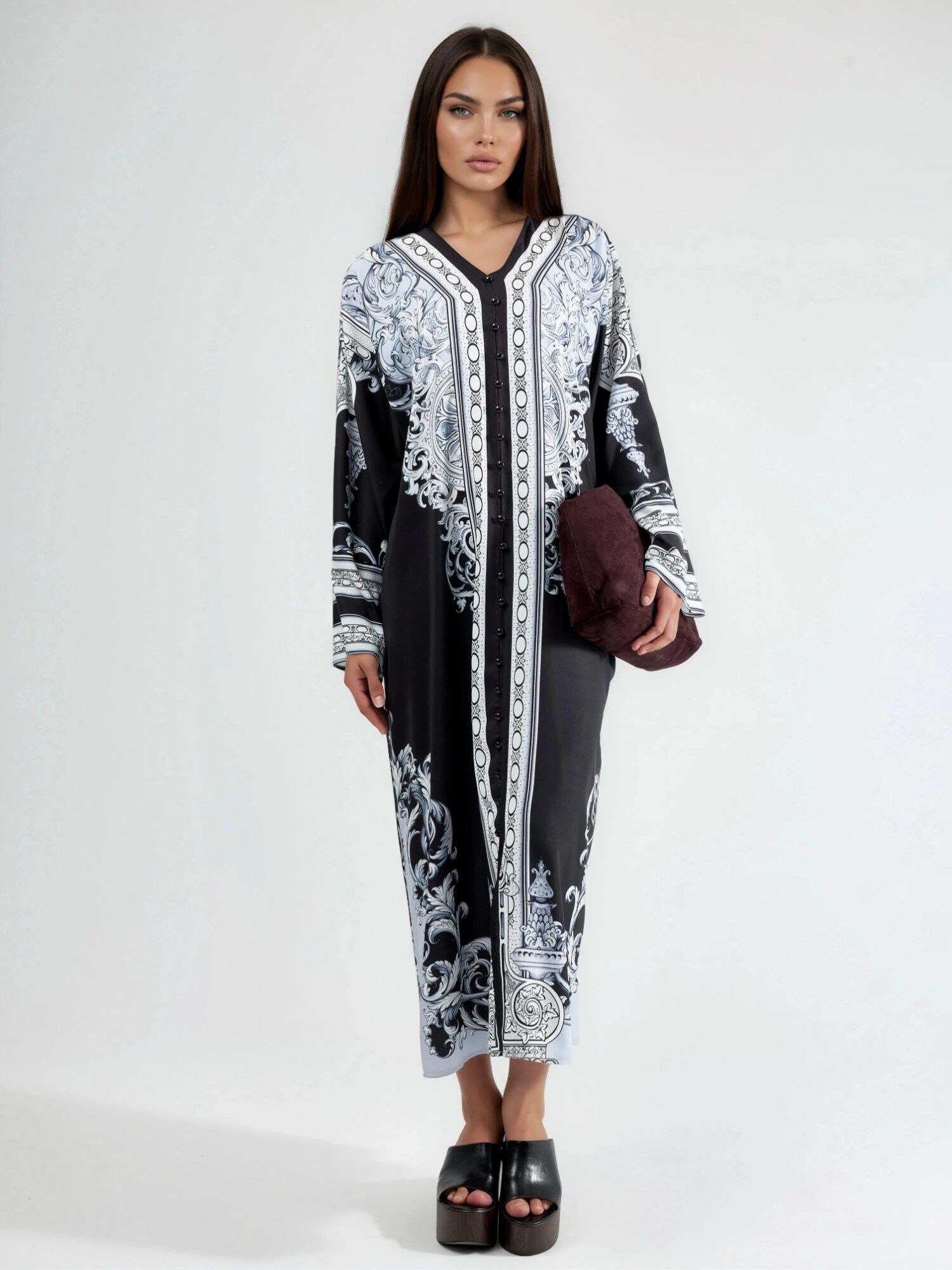 MSN Collection Abito  blu pastello / nero / bianco
