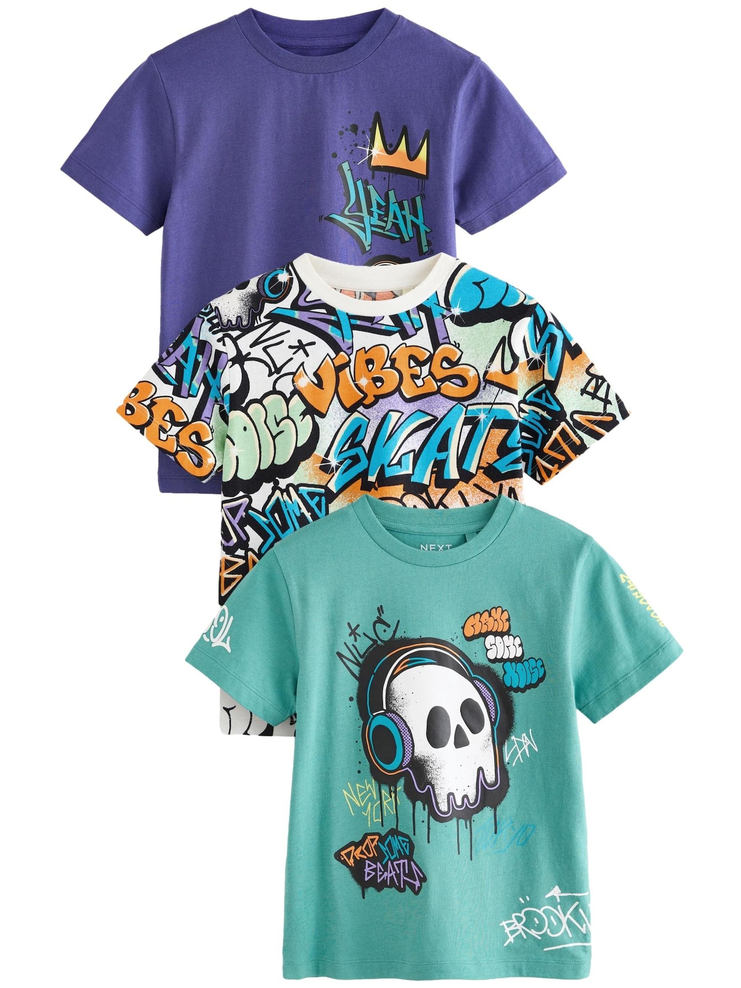Next Tricou  azur / lila