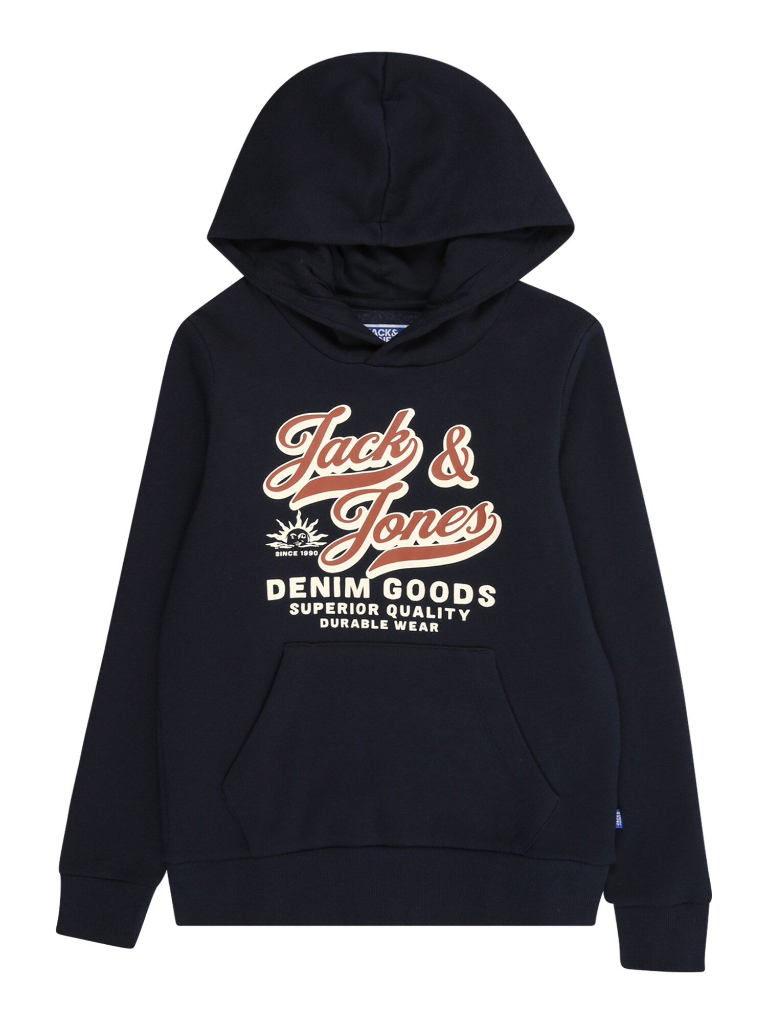 Jack & Jones Junior Mikina nebielená / tmavomodrá / hnedá