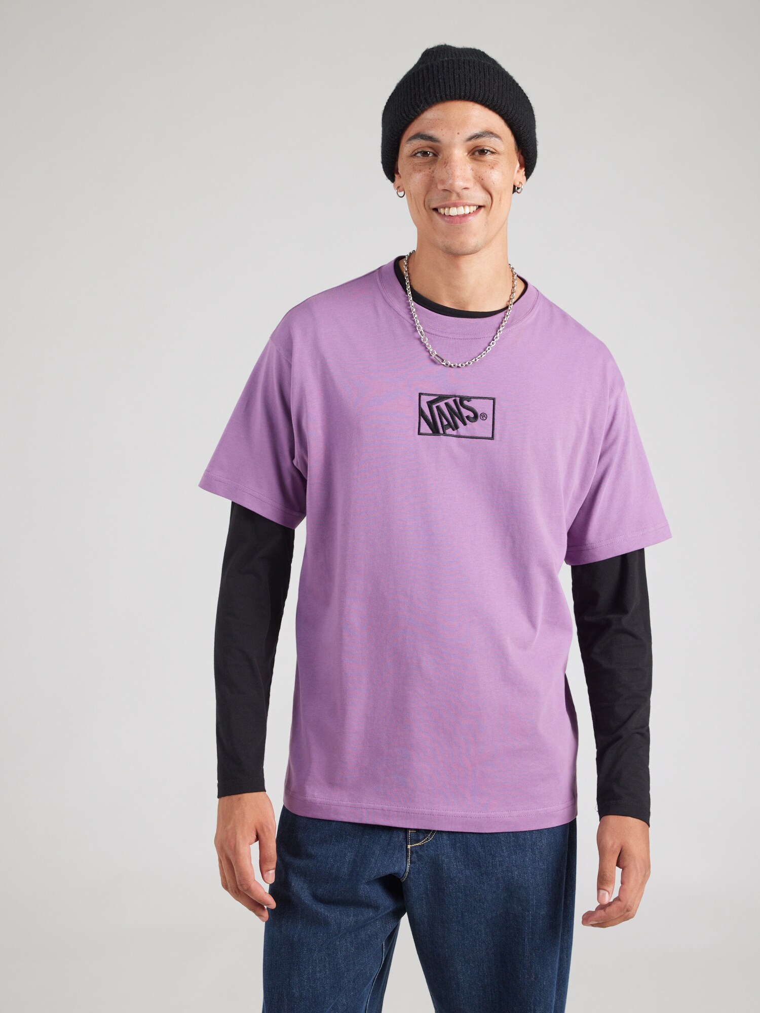 VANS Camiseta 'Blocked Box'  lavanda / negro – imagen 4
