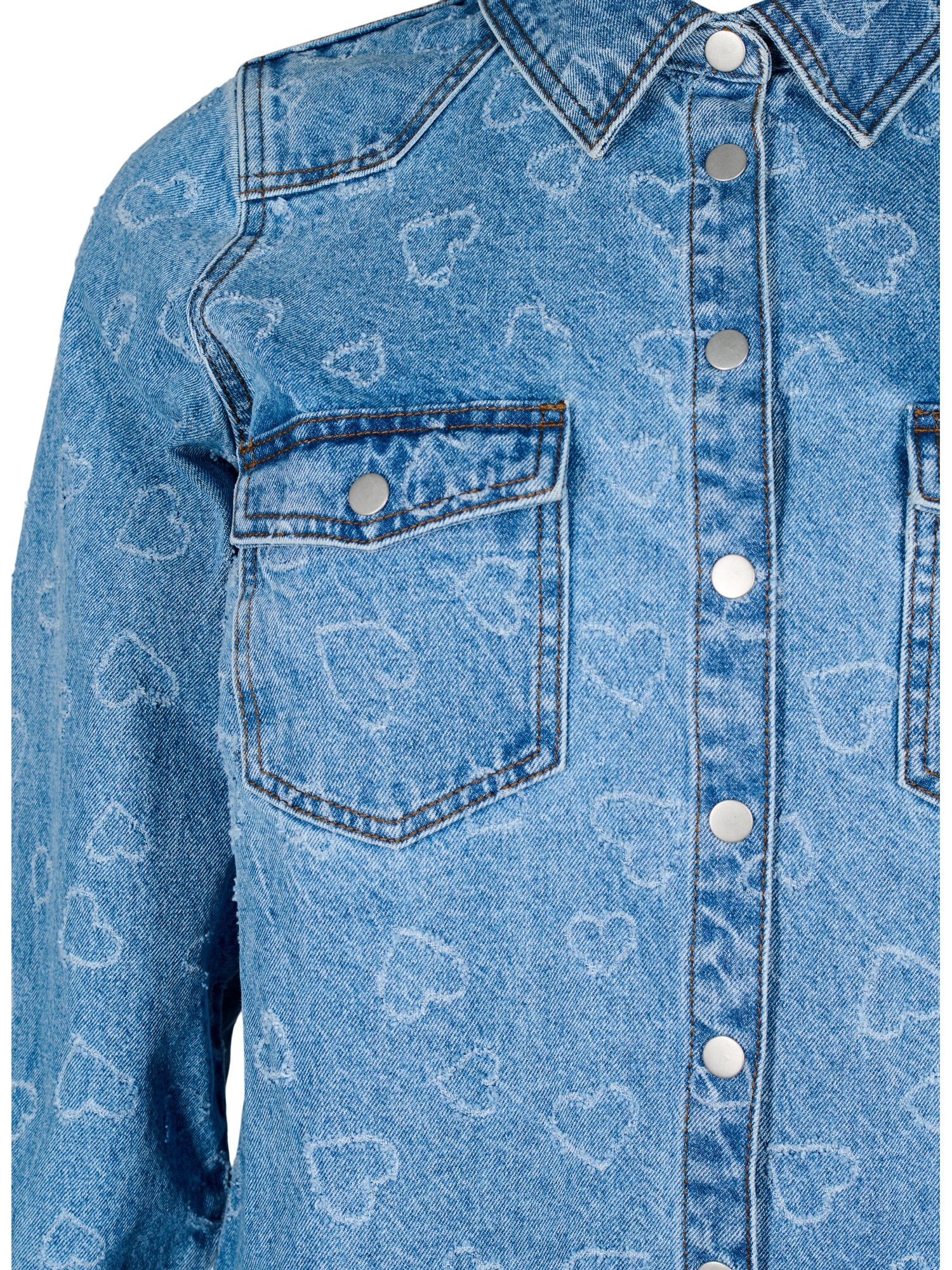 Zizzi Košeľové šaty 'JVERA' modrá / modrá denim (obrázok 3)