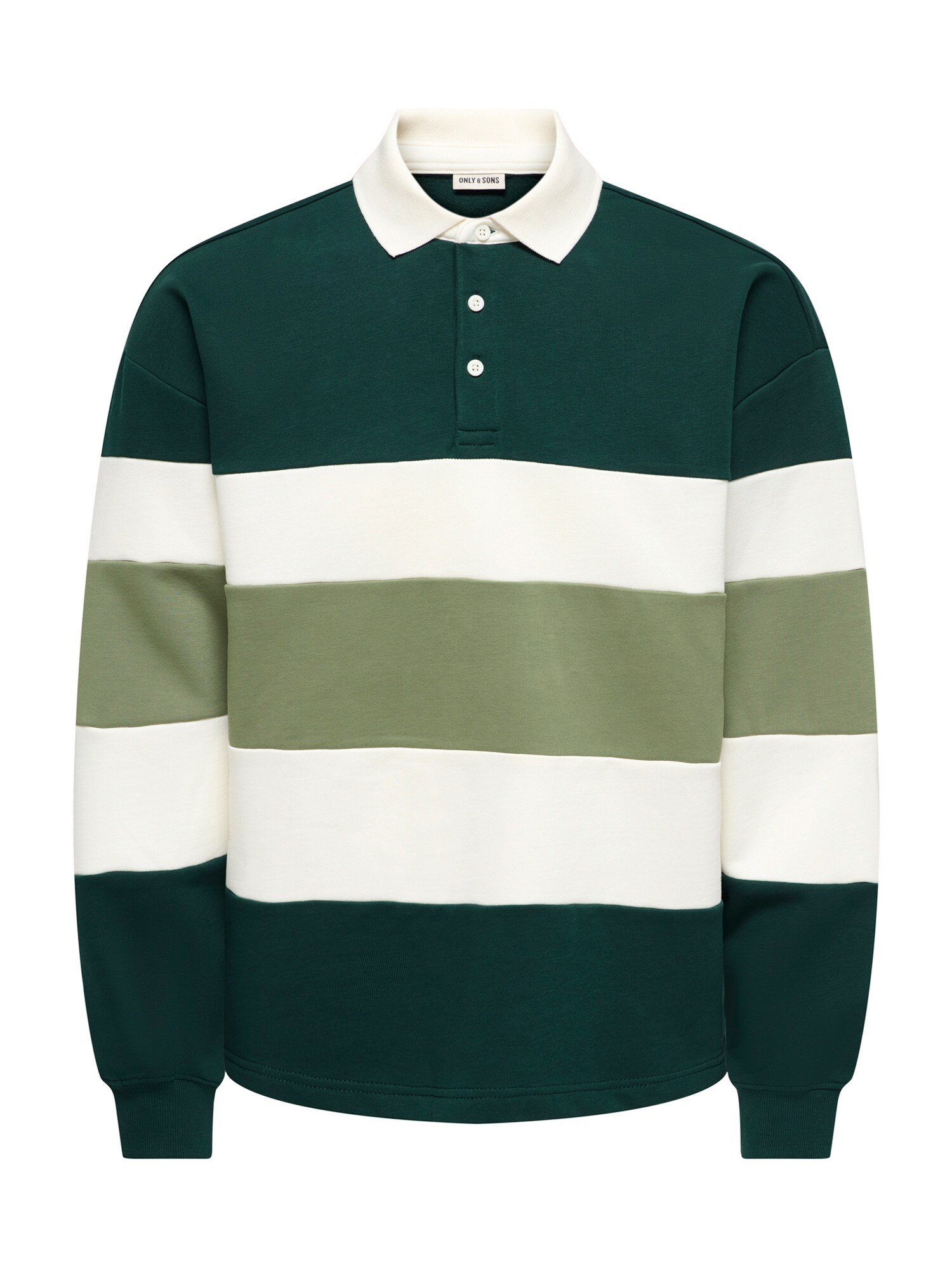 Only & Sons Bluză de molton ONSBENEDICT verde kiwi / verde închis / alb