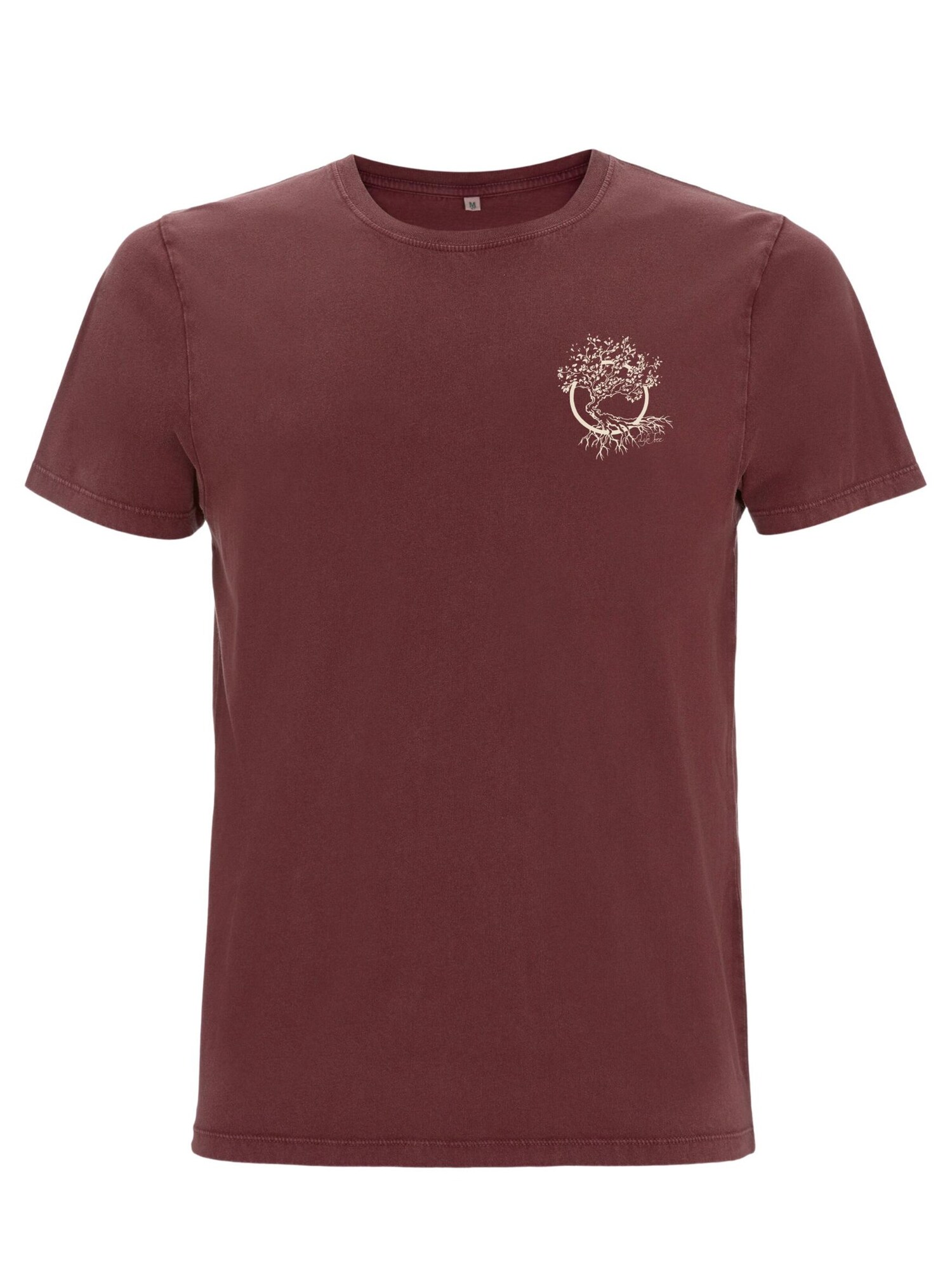 Life-Tree Majica 'Fairwear Organic Logo Basic Shirt Men Stone Washed Red Olive' crvena