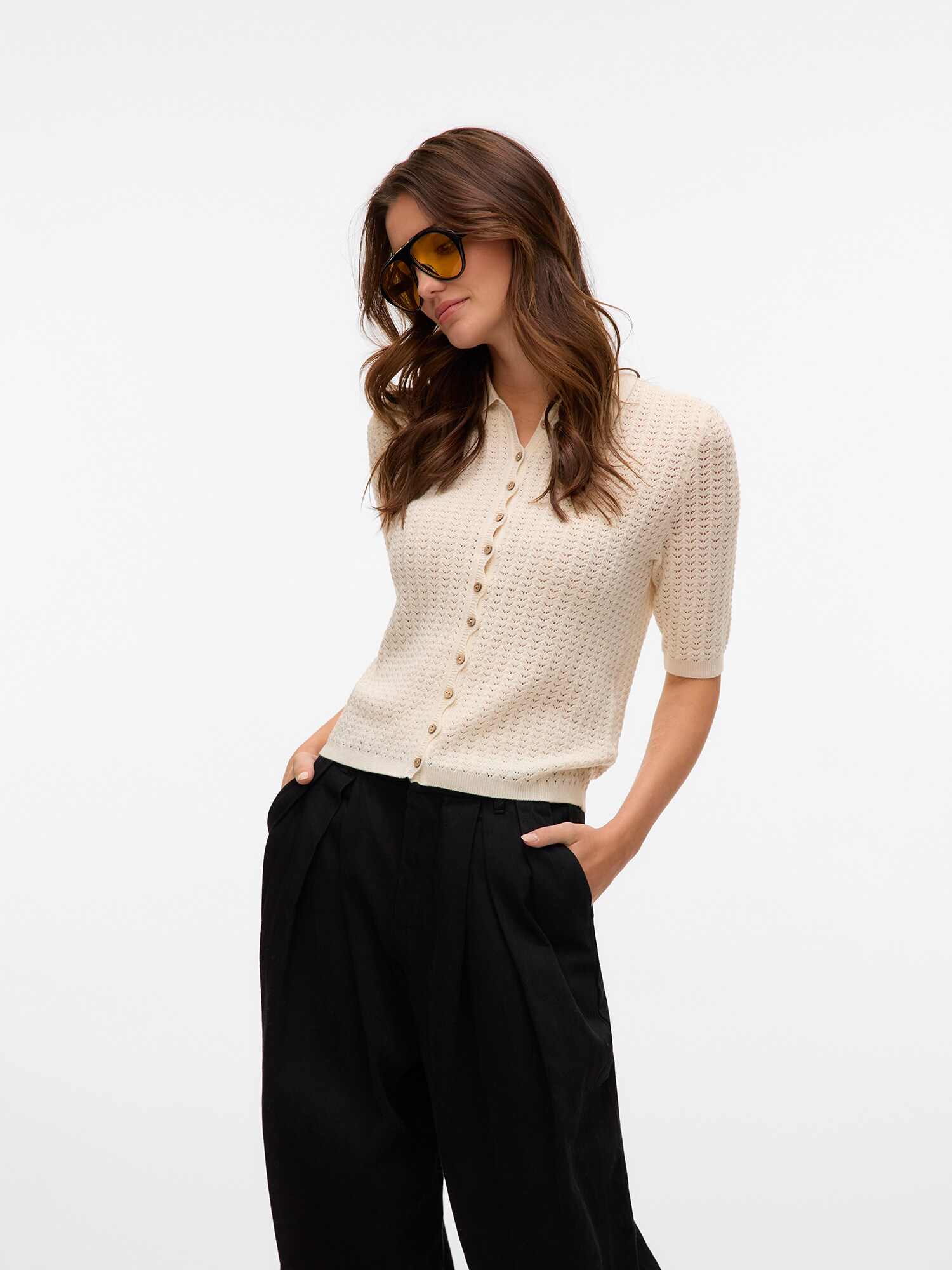 VERO MODA Kardigán 'VMPanama'  krém termék 2. képe