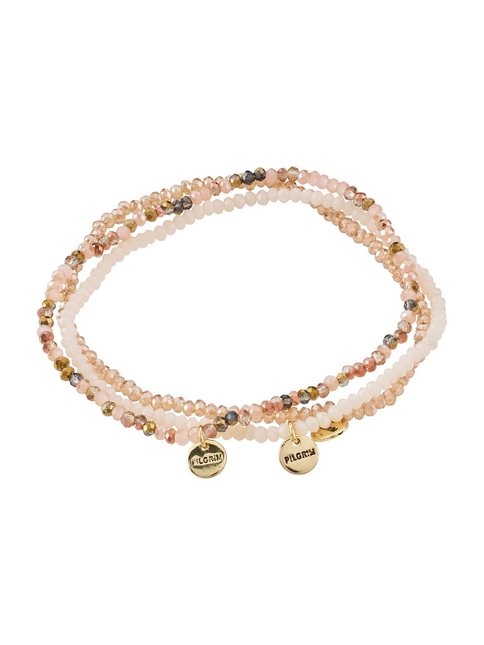Armband 'Indigo' kräm / cappuccino / guld