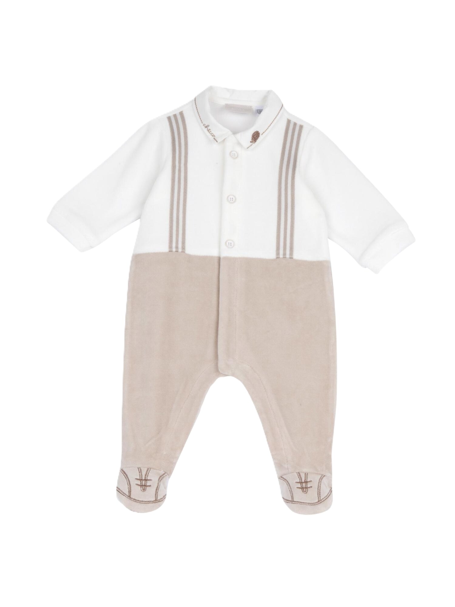 Chicco Salopetă/Body bej închis / alb