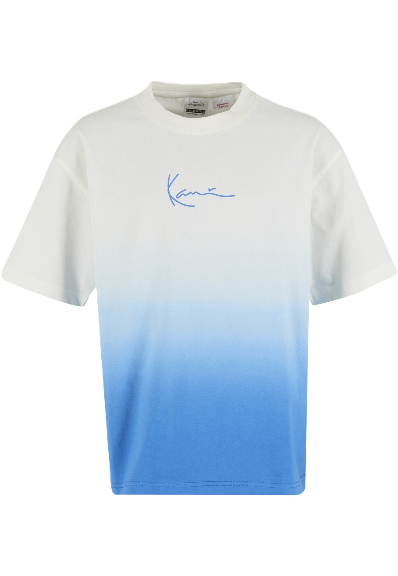 Karl Kani Tricou azur / alb murdar