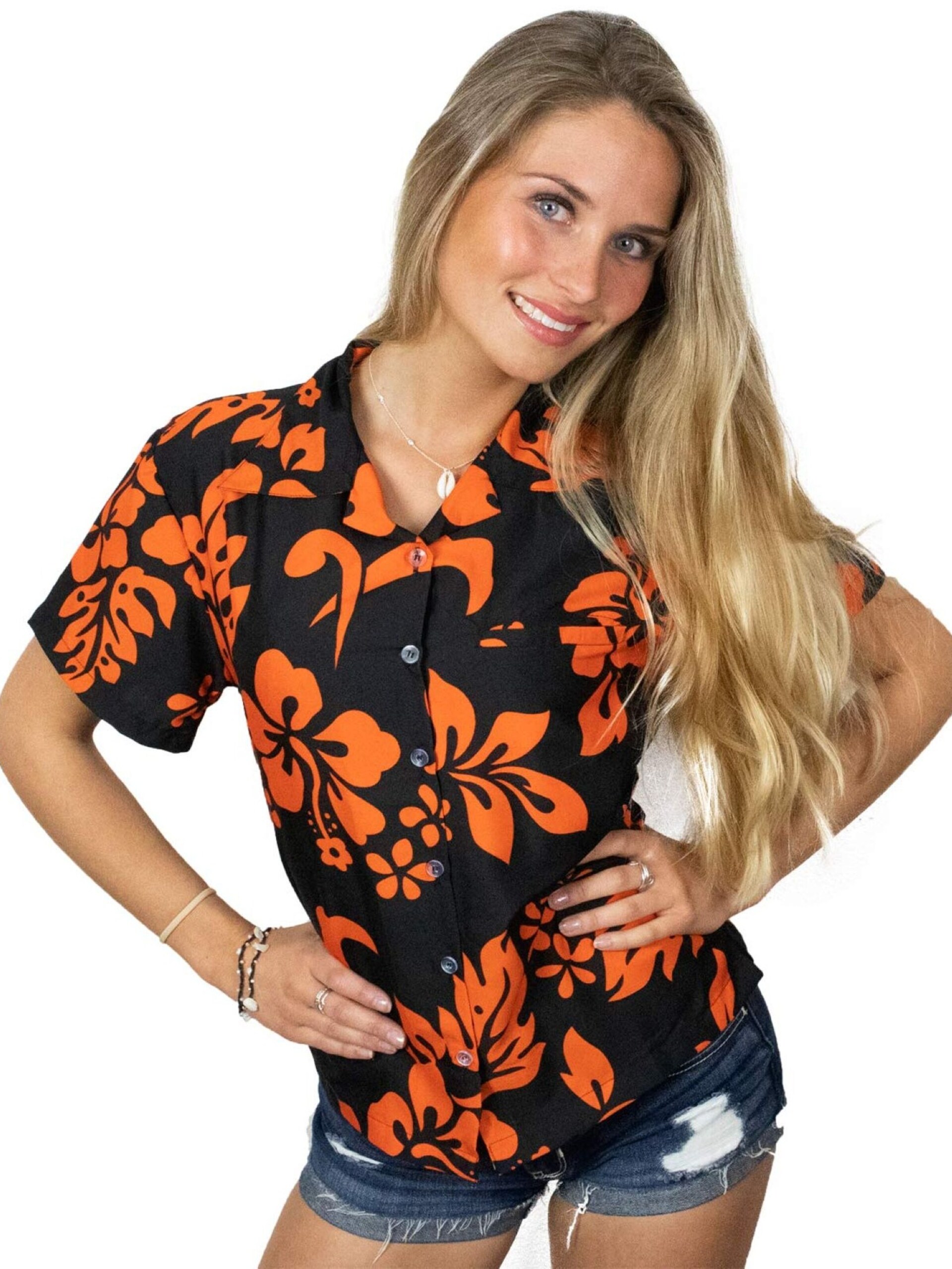 King Kameha Blus 'Hibiscus Black Line' dam