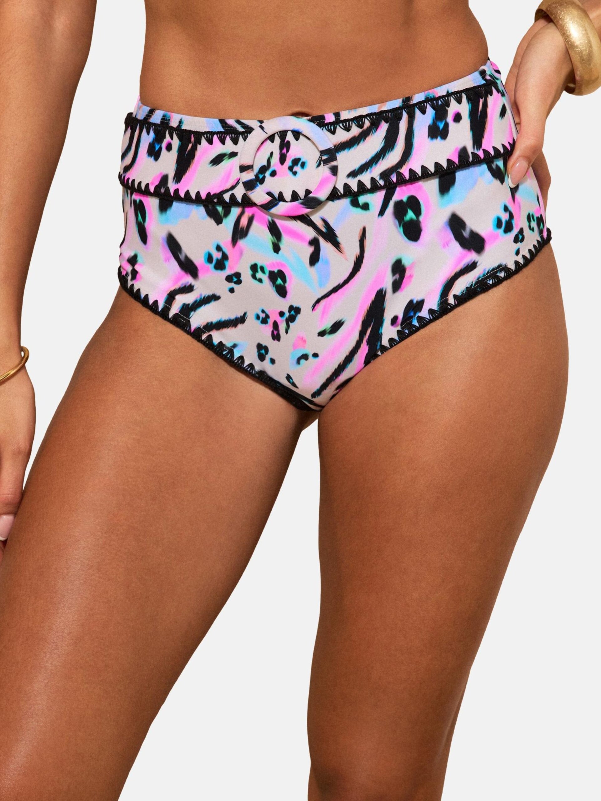 Bikiniunderdel elfenben / aqua / fuchsia