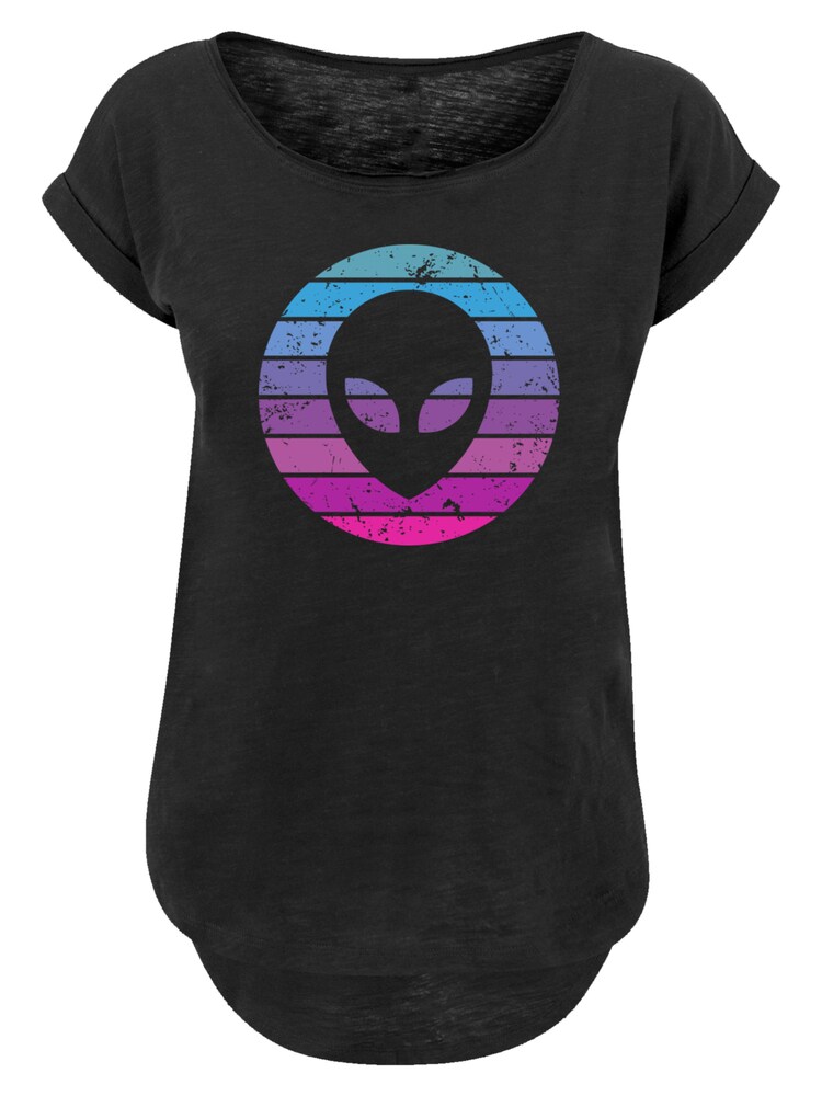 F4NT4STIC T-Shirt 'Alien Kopf' Damen Größe L royalblau / mauve / fuchsia / schwarz