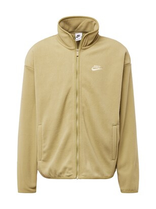 Nike Sportswear Fleece jas ‘CLUB’ Olijfgroen / Wit