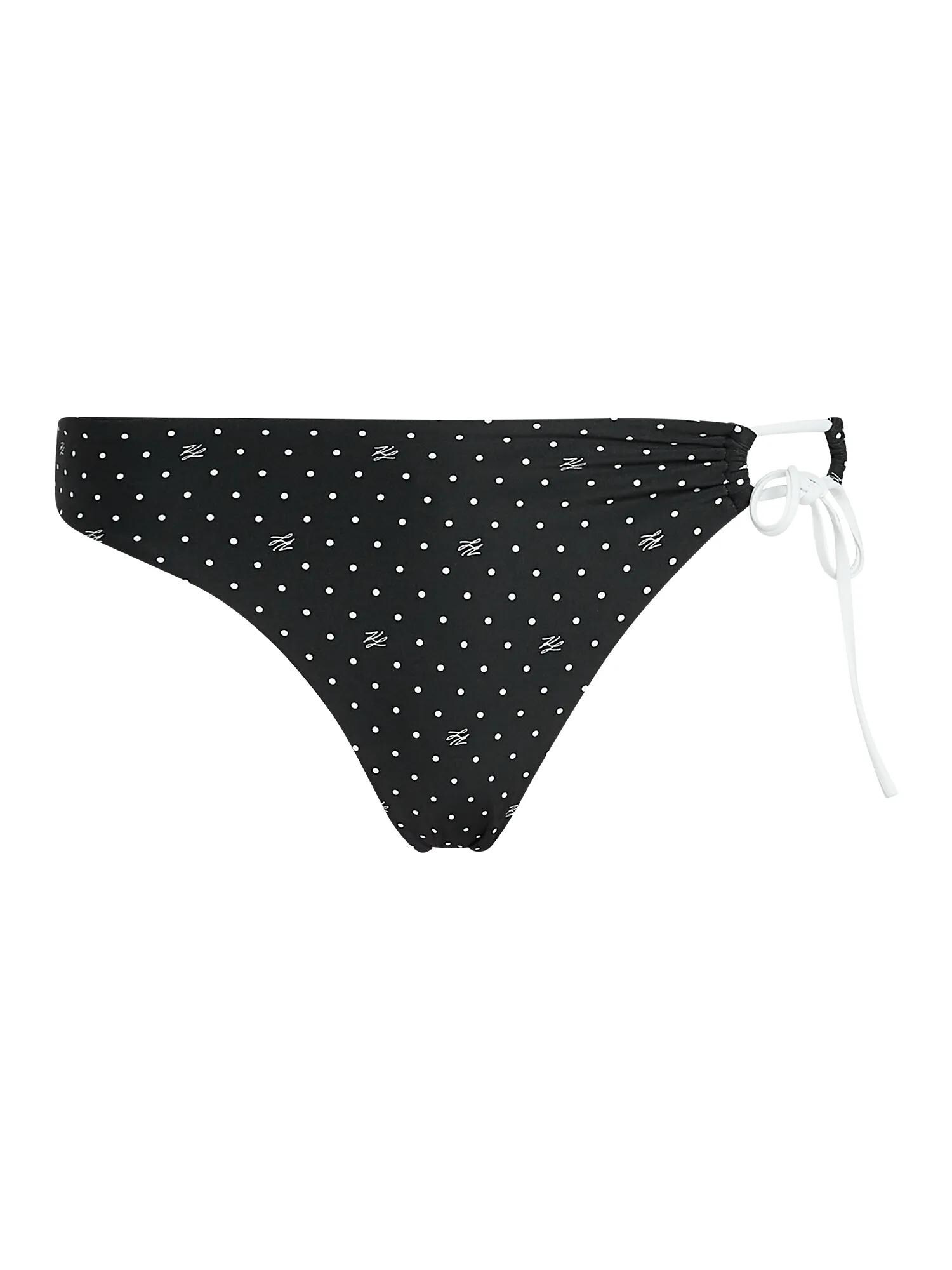 Karl Lagerfeld Bikinové nohavičky  čierna / biela