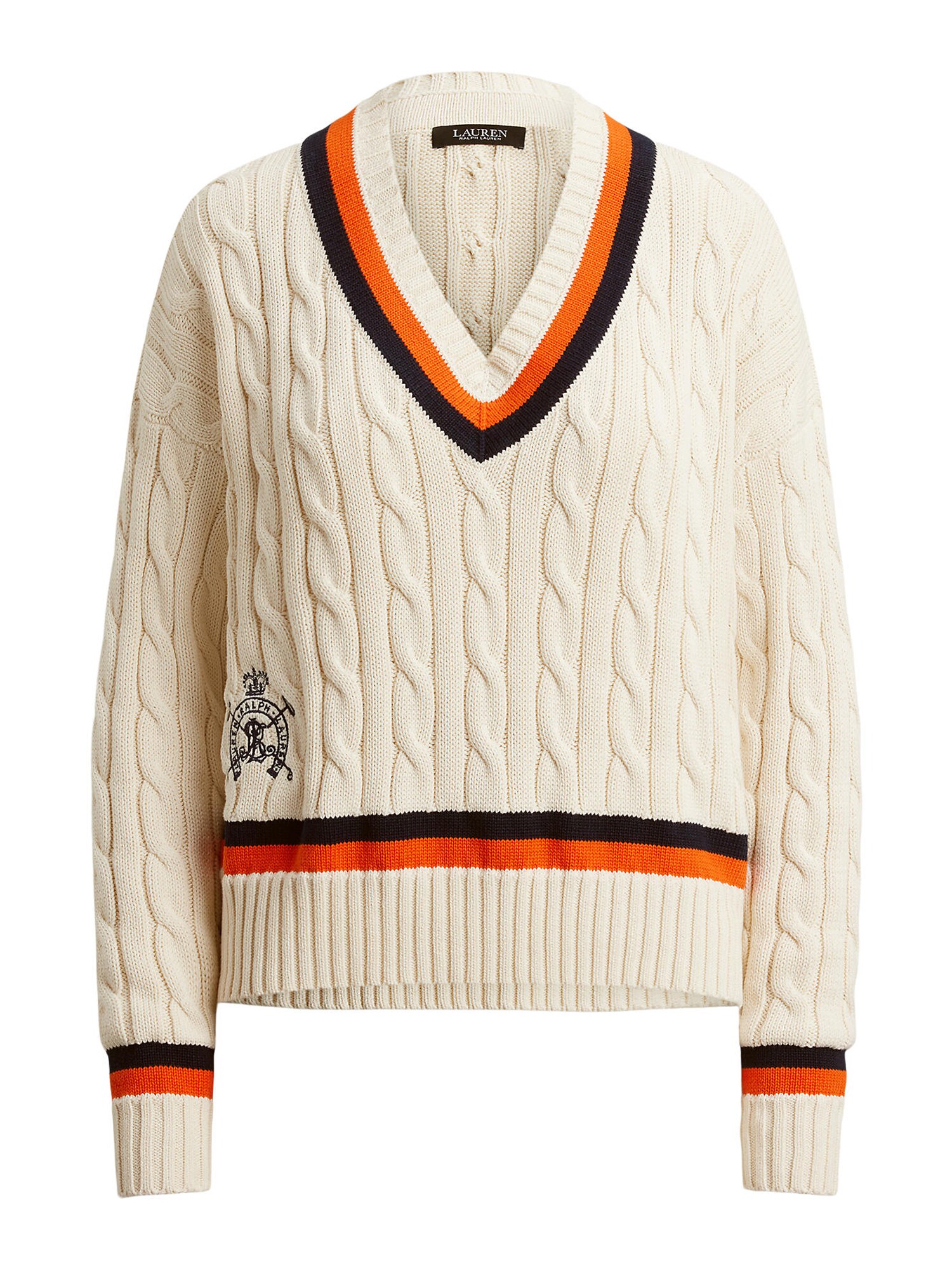 Lauren Ralph Lauren Pulover  crem / bleumarin / roșu intens