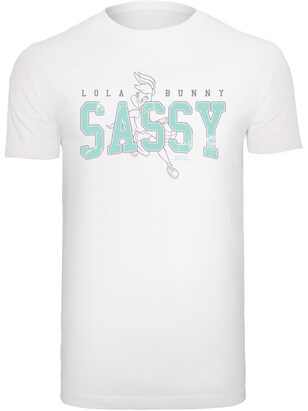 F4NT4STIC Shirt ‘Looney Tunes Lola Bunny Sassy’ Turquoise / Grijs / Wit