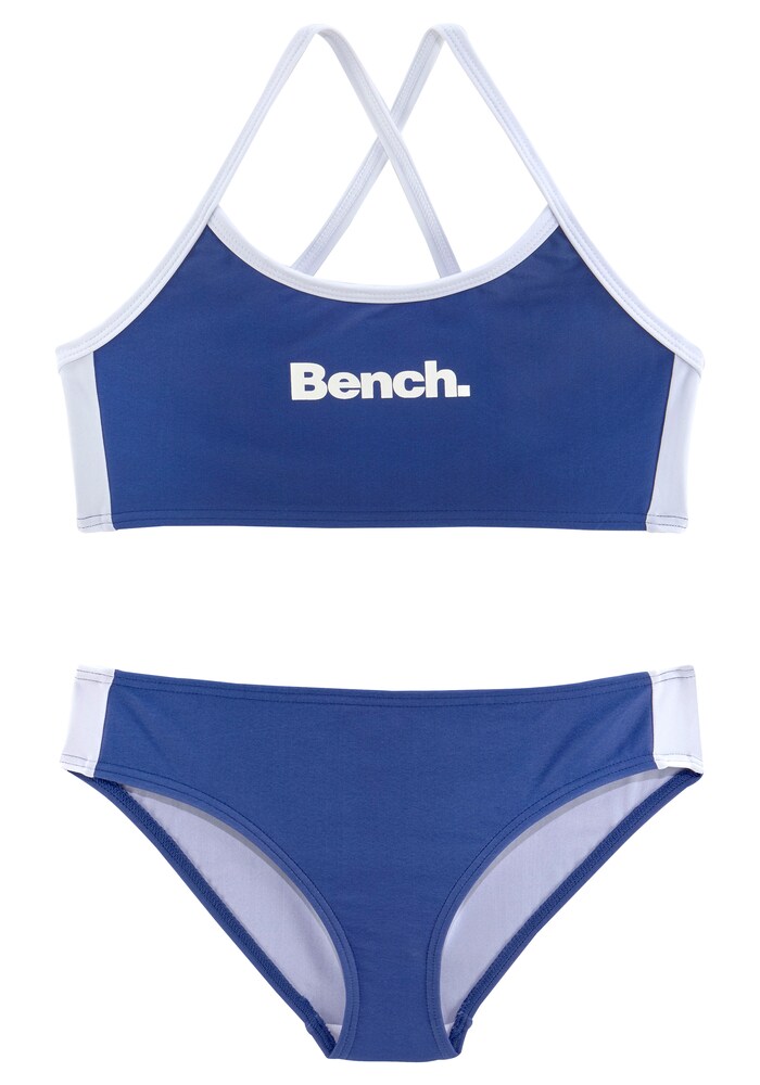 BENCH Bikini Mädchen Größe 122/128 royalblau / weiß