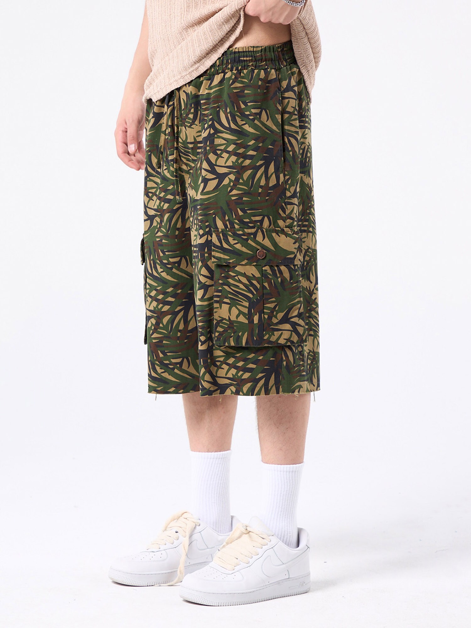 VAMOS CLO Pantaloni  bej / maro / verde