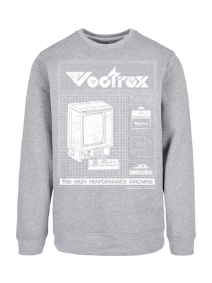 F4NT4STIC Sweatshirt ‘Retro Gaming Vectrex 1982’ Grijs / Wit