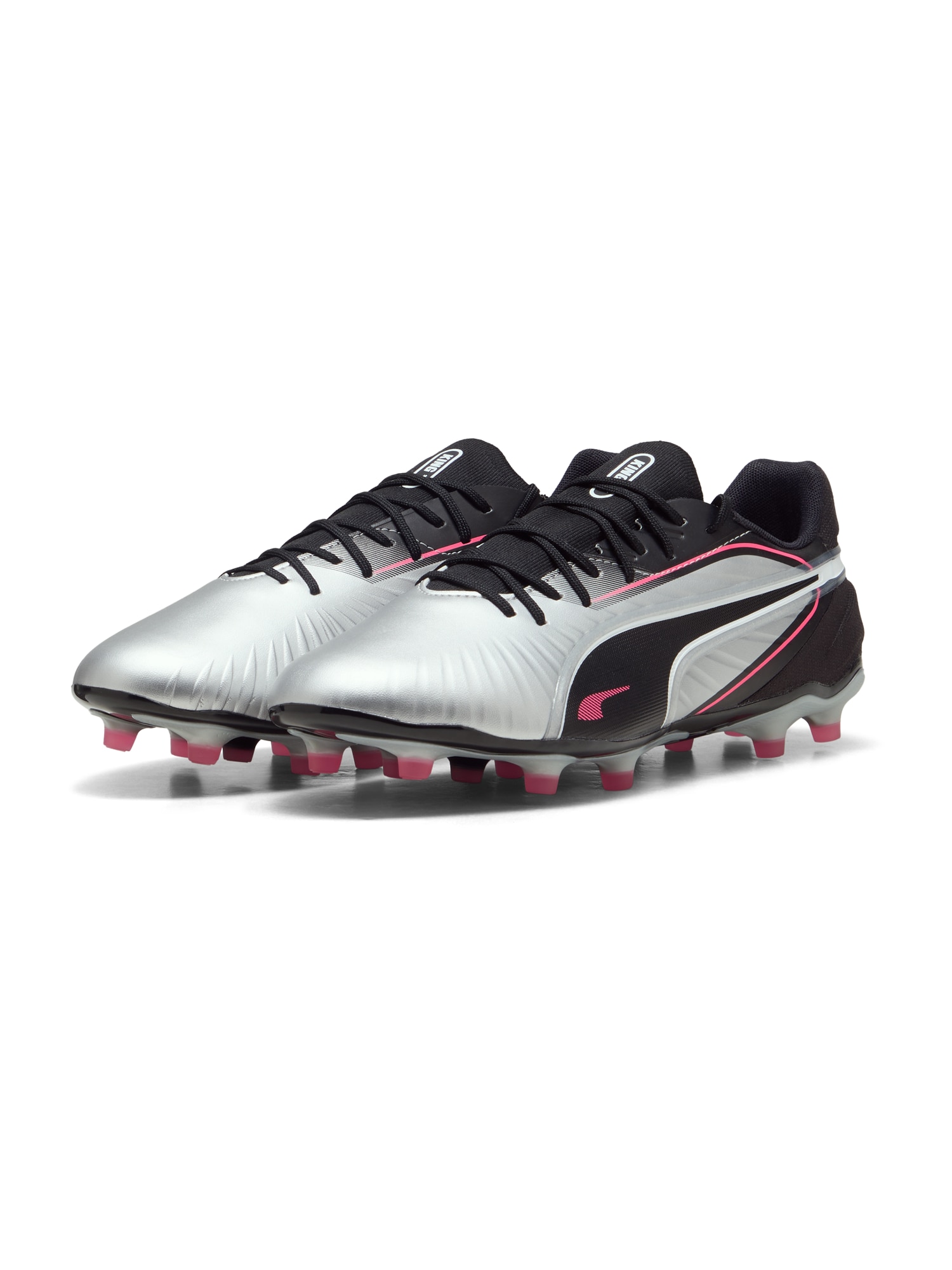 PUMA Futballcipők 'King Match'  fáradt rózsaszín / fekete / ezüst termék 2. képe