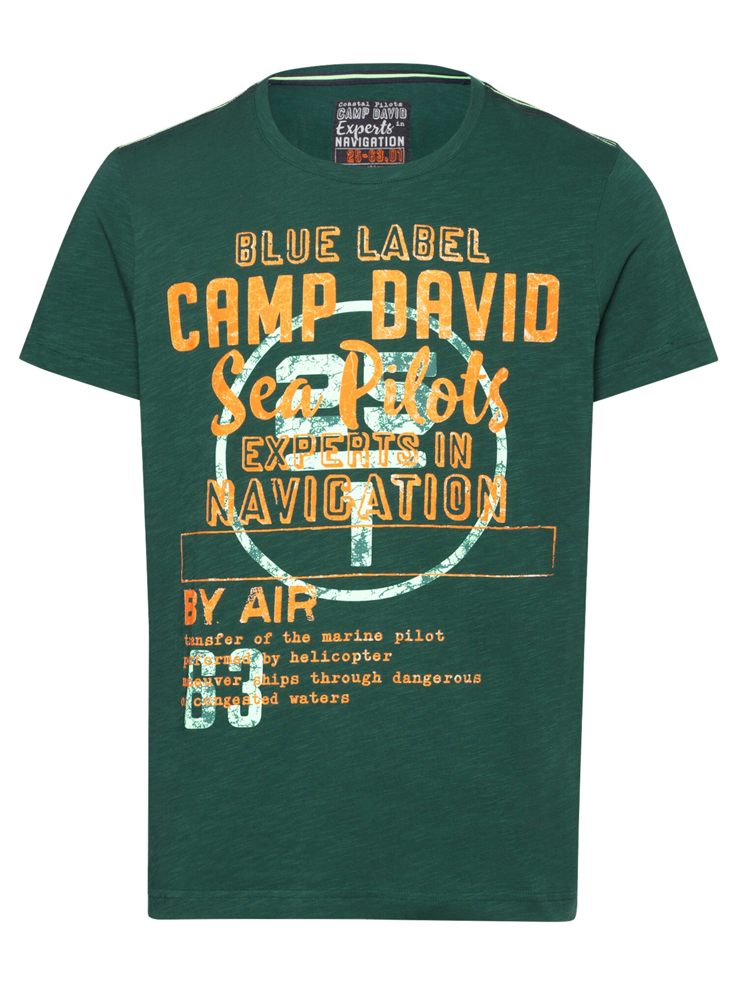 CAMP DAVID Marškinėliai  žalia / oranžinė / šviesiai žalia