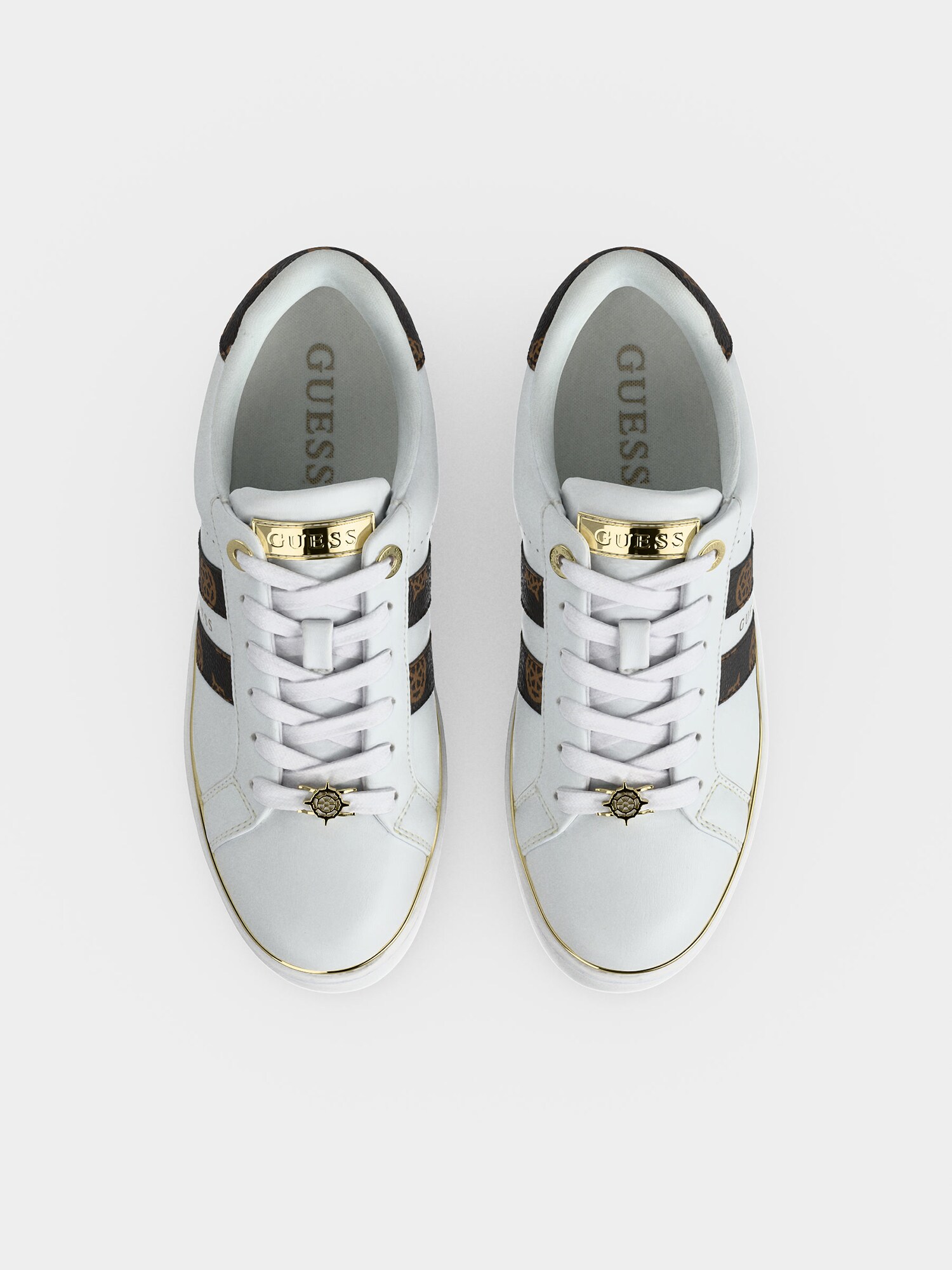 Guess.. Zapatillas de cuero Barlie fux FLTBRL ELE12-WHIBR – imagen 3