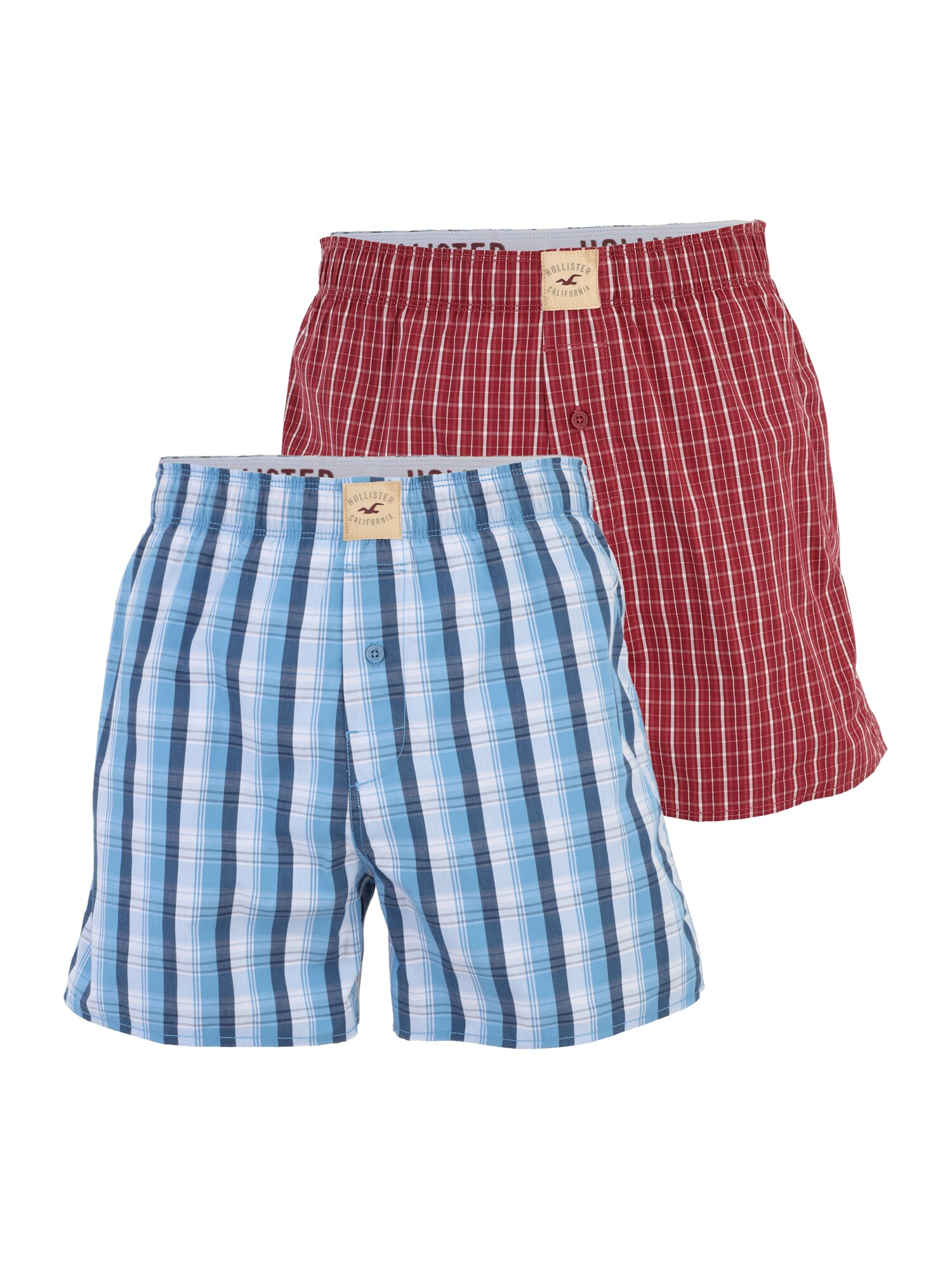 HOLLISTER Boksarice  opal / svetlo modra / rdeča / bela