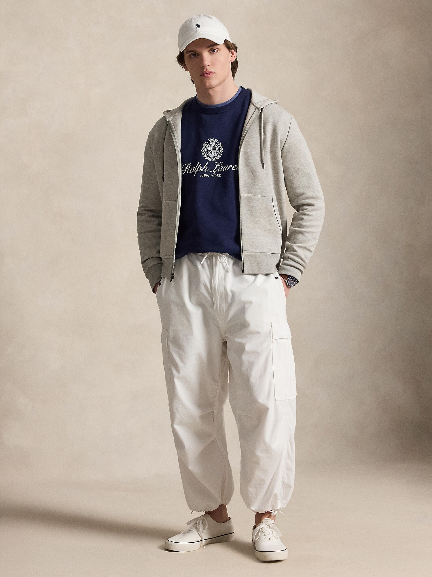 Polo Ralph Lauren Sudadera con cremallera  gris moteado – imagen 4