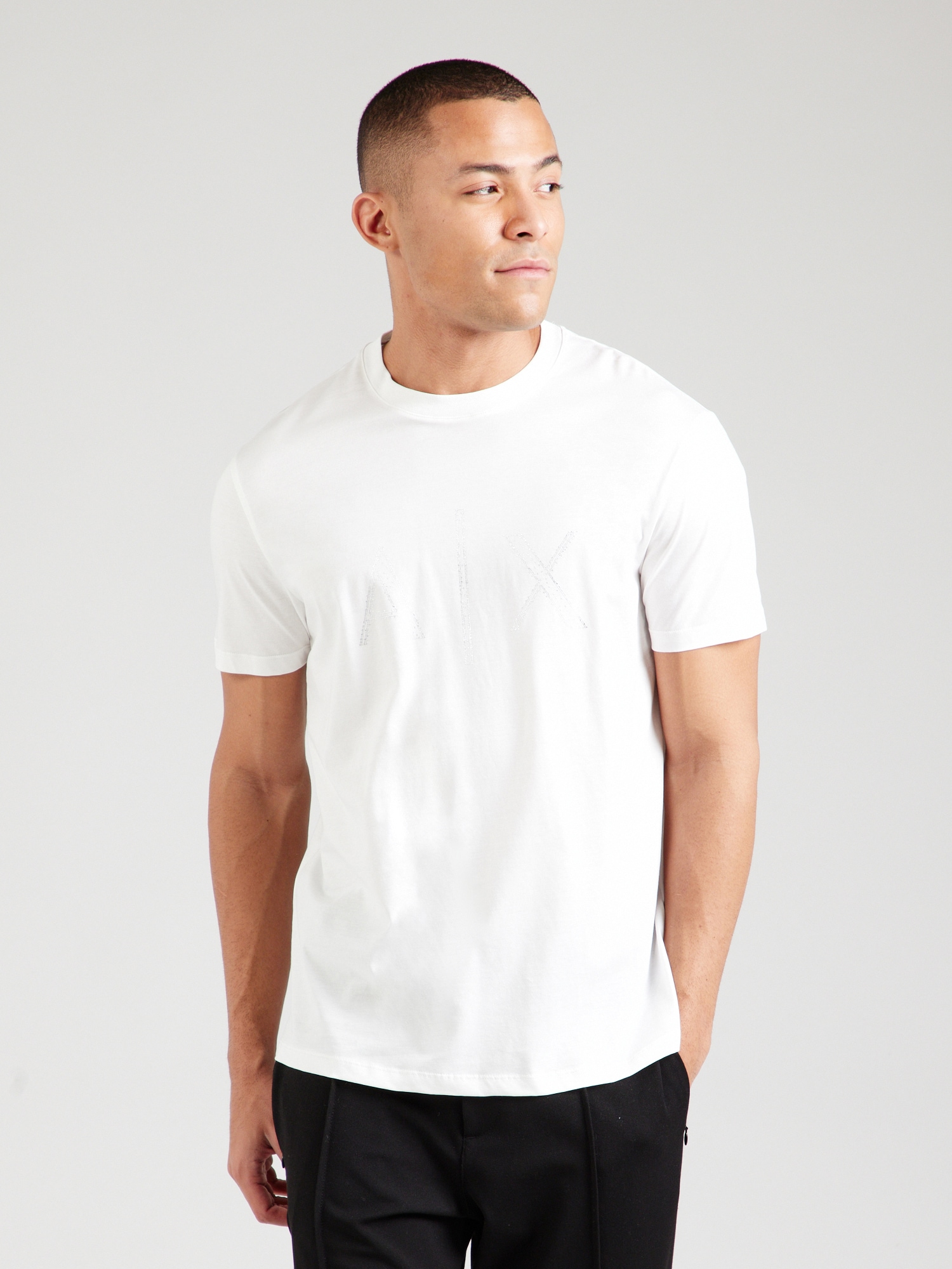 ARMANI EXCHANGE Póló  ezüst / piszkosfehér termék 2. képe