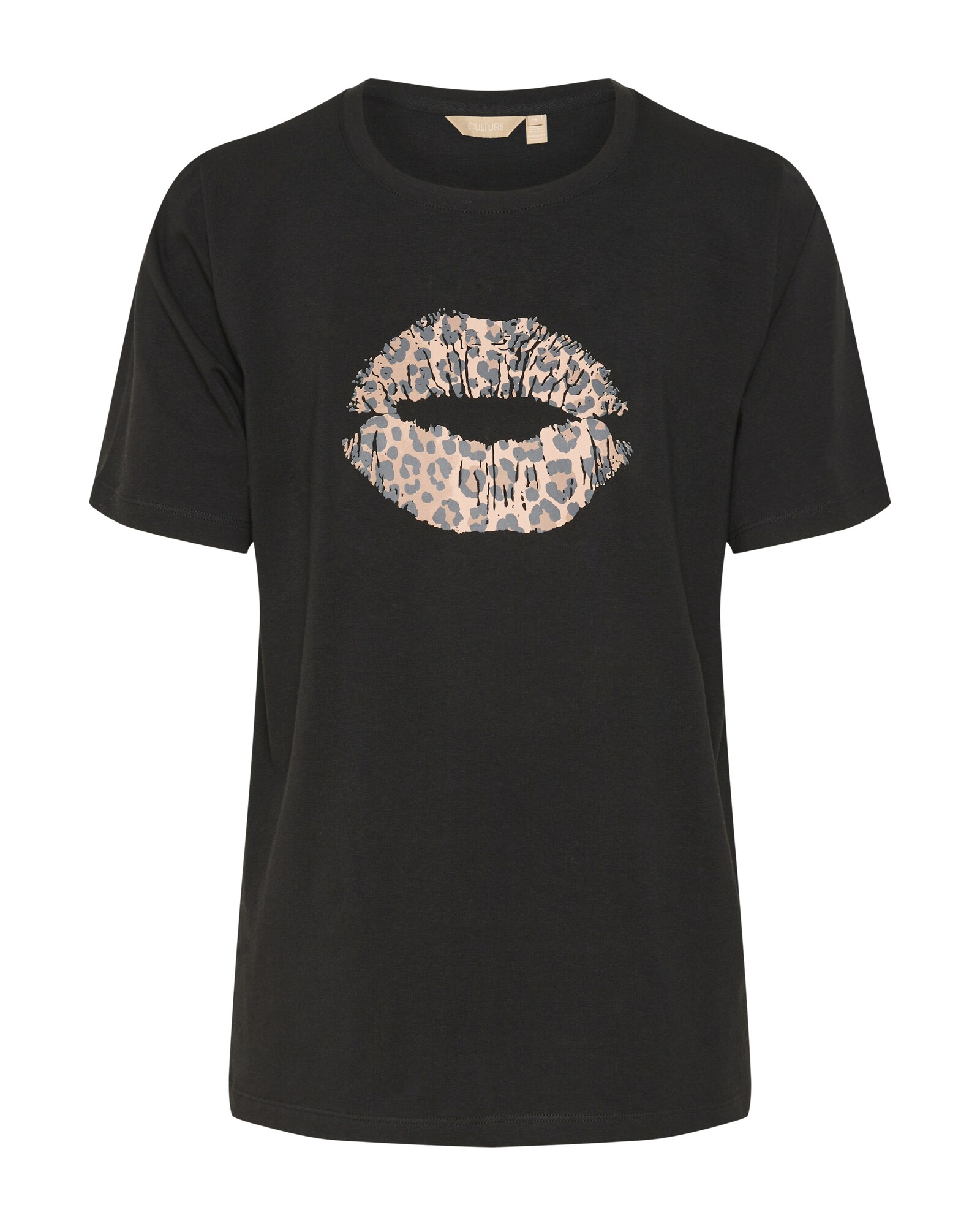 CULTURE Camiseta 'CUNuga'  beige / marrón / negro