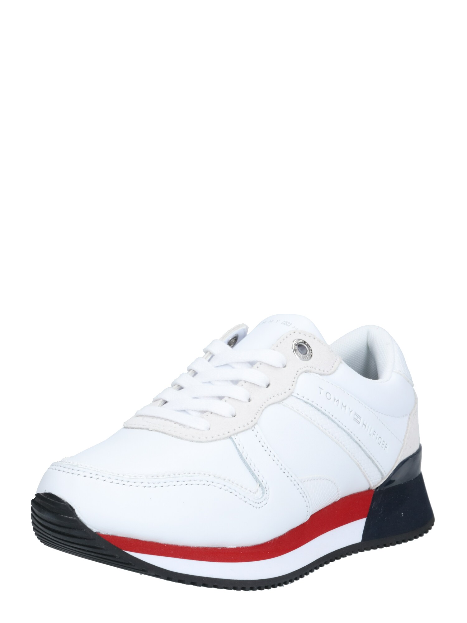 TOMMY HILFIGER Sportbačiai be auliuko  balta / tamsiai mėlyna / raudona