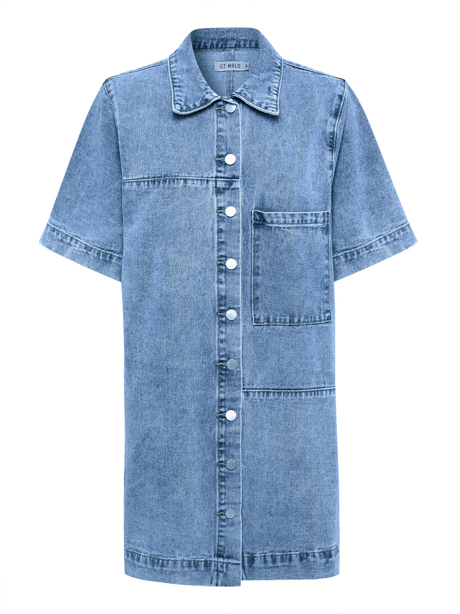 St MRLO Rochie tip bluză DENIM SHIRT DRESS  albastru