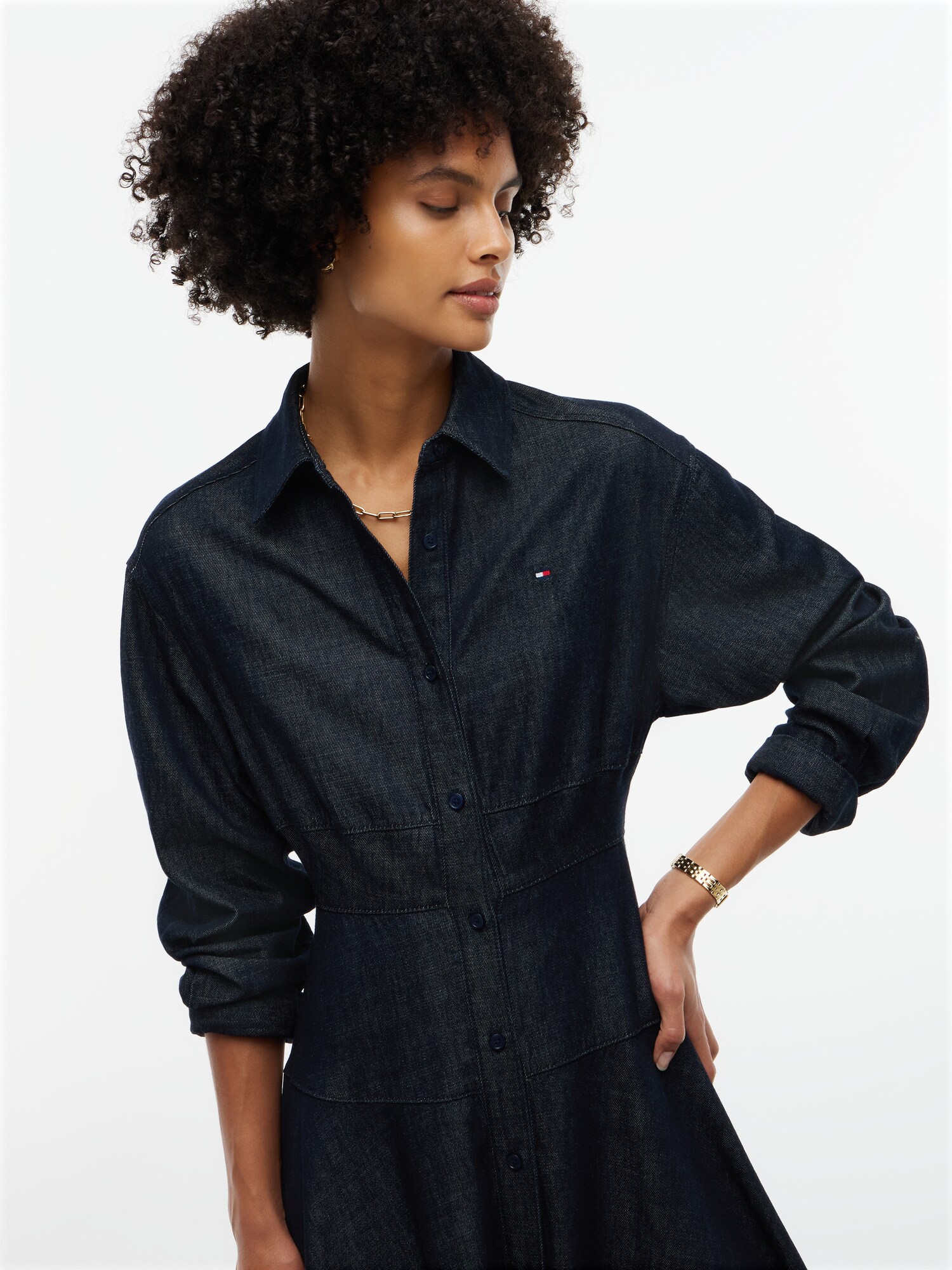 TOMMY HILFIGER Vestido camisero azul oscuro – imagen 4