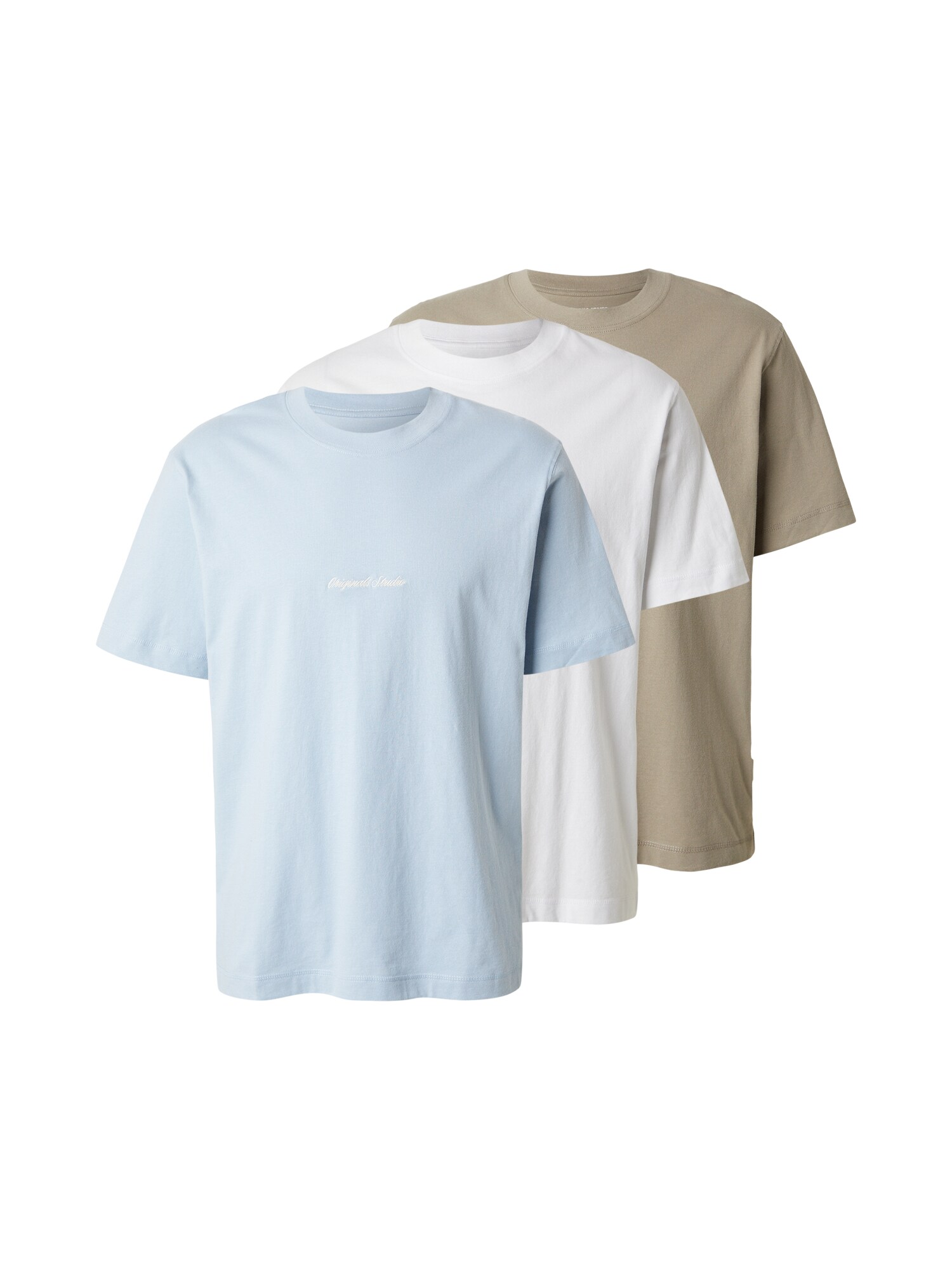 JACK & JONES Tricou 'JORNORREBRO'  albastru deschis / kaki / alb