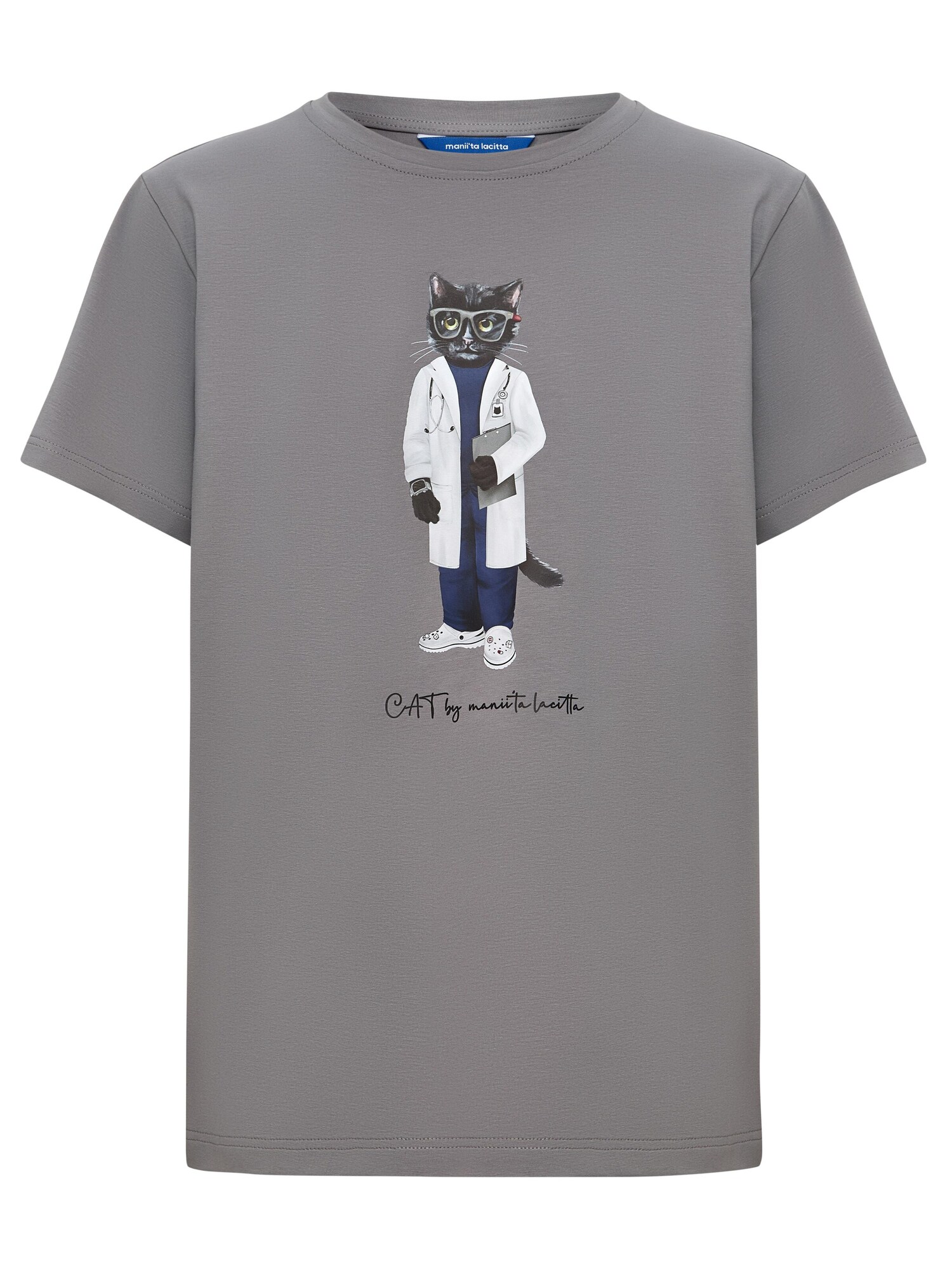 Cat e Lolette Tričko 'Doctor Cat'  sivá