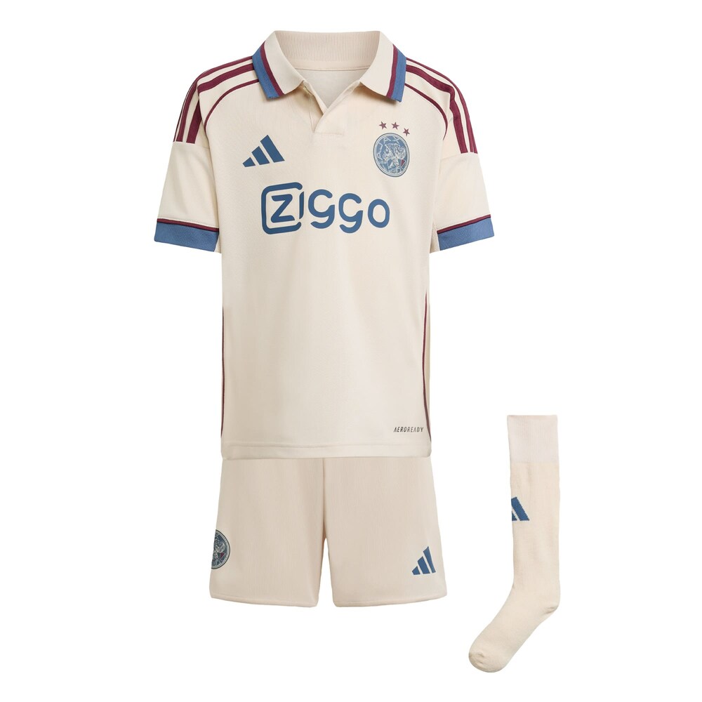 ADIDAS PERFORMANCE Trainingsanzug 'Ajax 25/26' Jungen Größe 110 beige / navy / rot