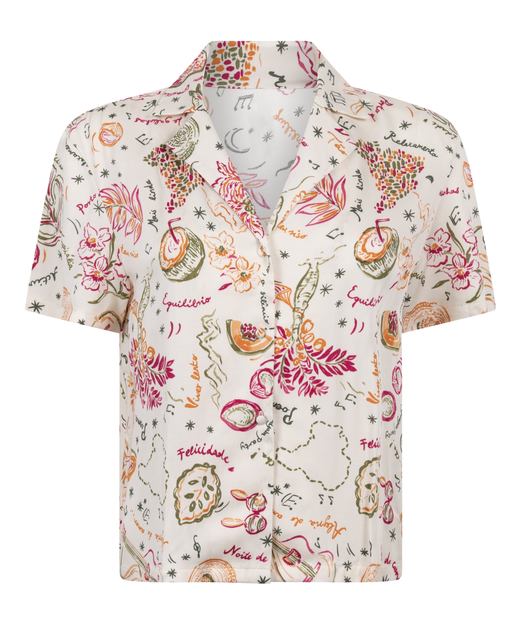 Hunkemöller Bluză de noapte Samba  oliv / portocaliu / sângeriu / alb