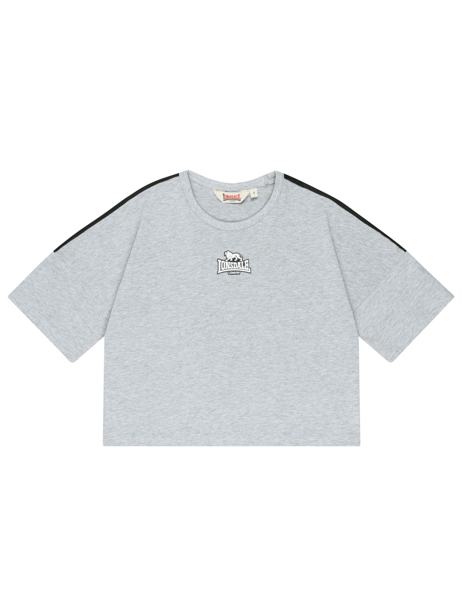 LONSDALE Tricou supradimensional Wandylaw gri amestecat / negru / alb