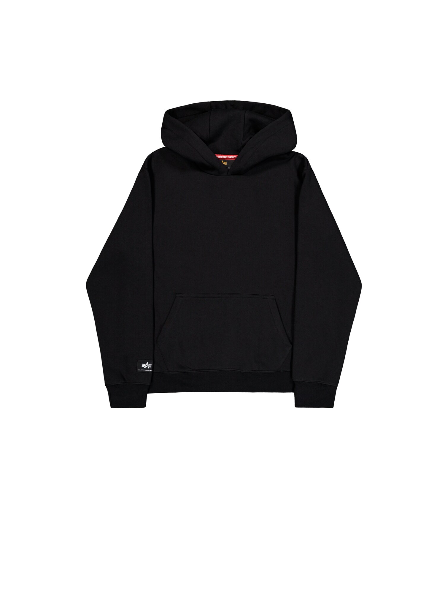 ALPHA INDUSTRIES Sweater majica 'Label'  crna
