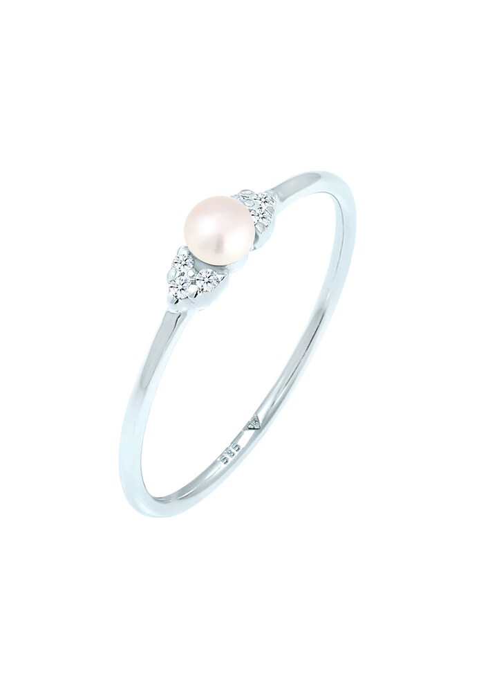 Elli DIAMONDS Ring Diamant, Perle Damen Größe 56 silber