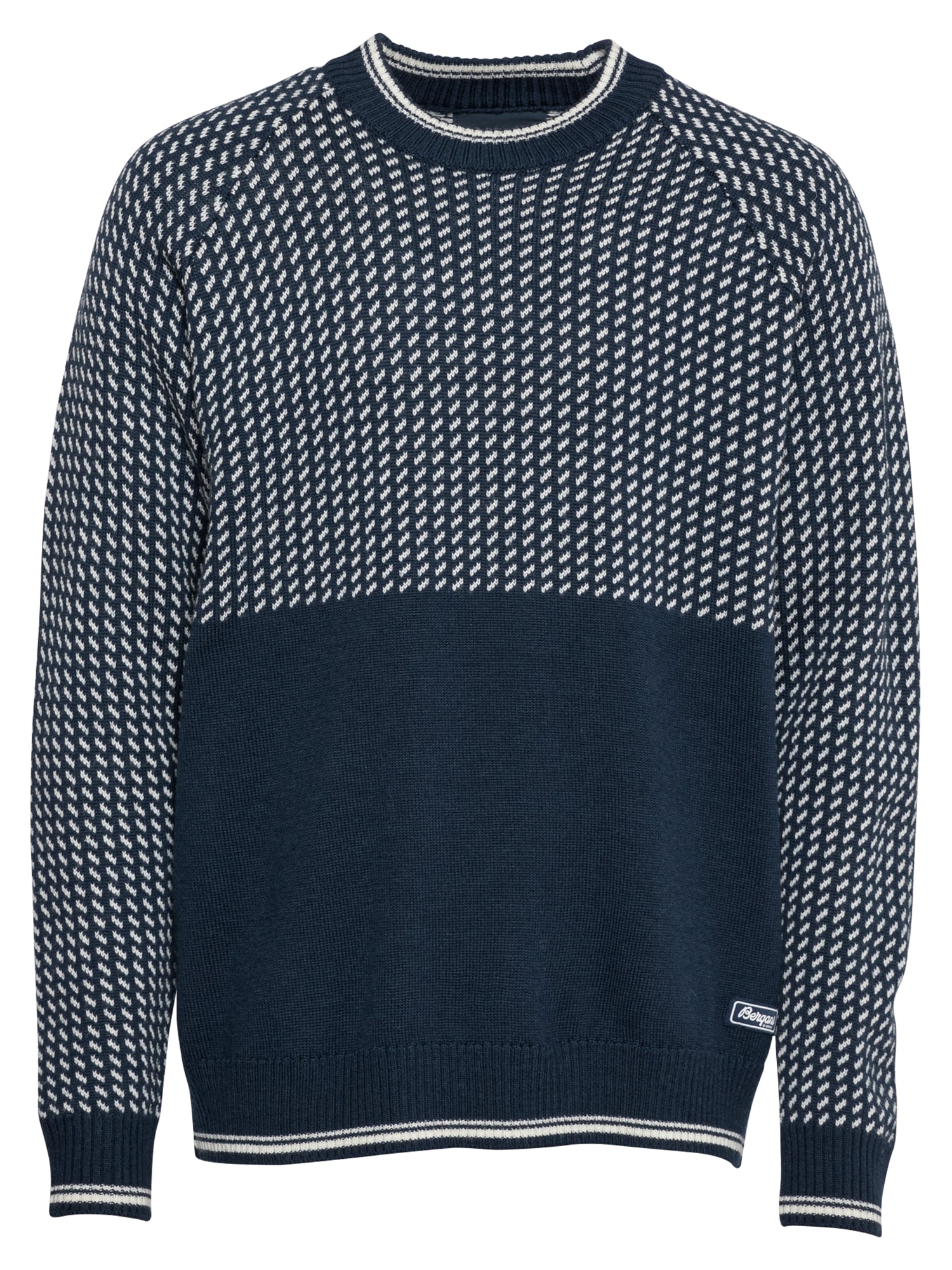 Bergans Sportinis megztinis 'Alvdal' tamsiai mėlyna / melsvai pilka / balta