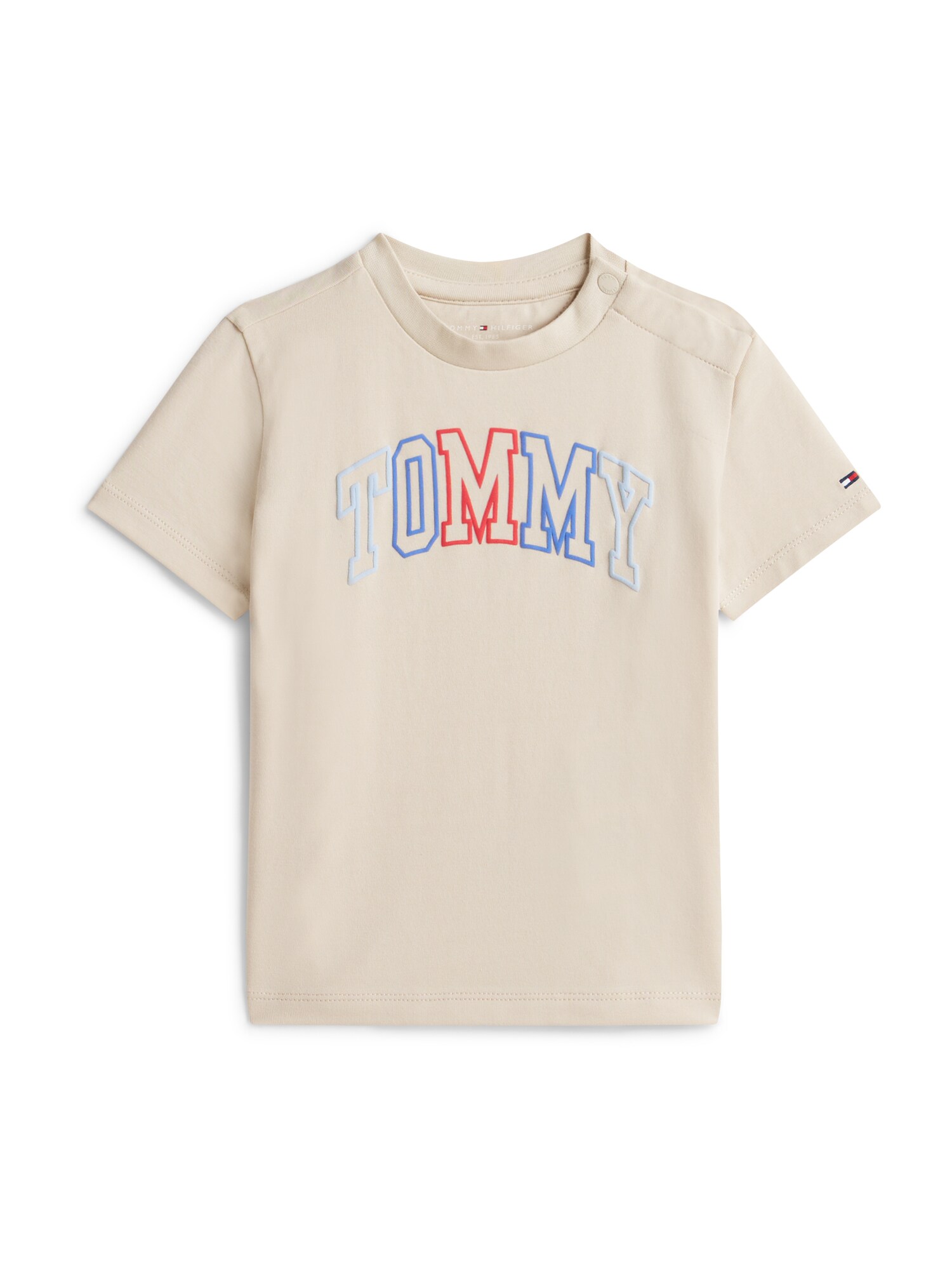 TOMMY HILFIGER Tricou  bej / albastru / albastru deschis / roșu