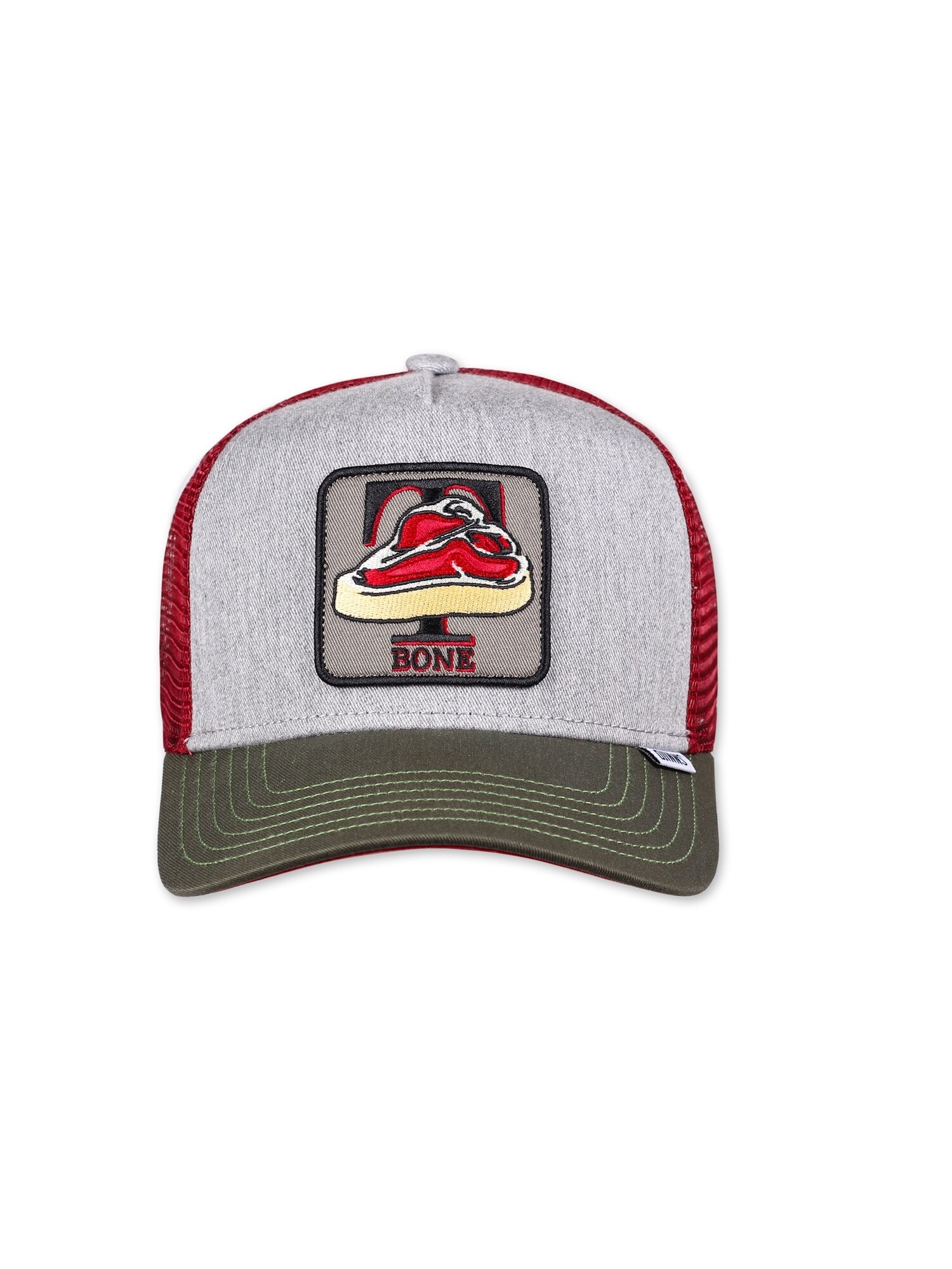 DJINNS Șapcă PinaColada  crem / gri deschis / verde pin / roșu bordeaux